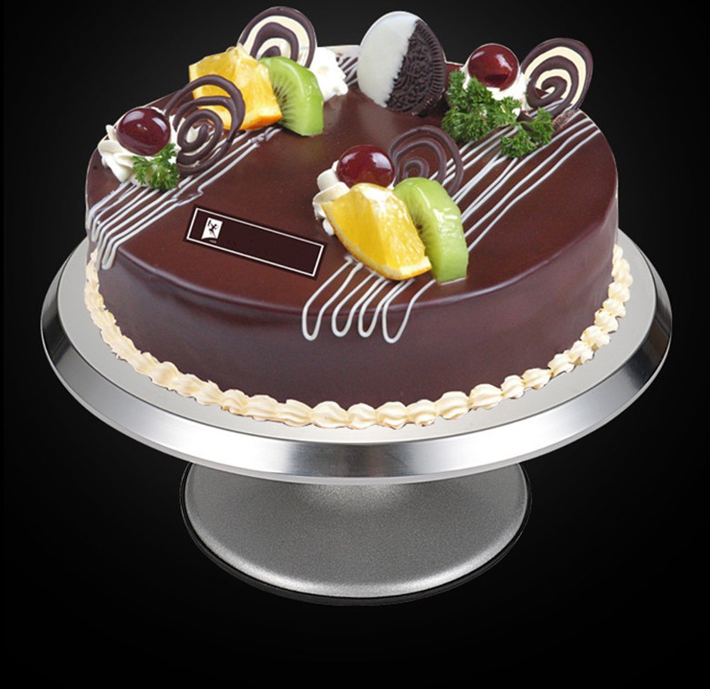 Evwoge Cake Stand, Rotating Cake Decorating Stand Revolving Pottery Stand Turntable With Ball Bearings Diameter Heavy Duty 12 In