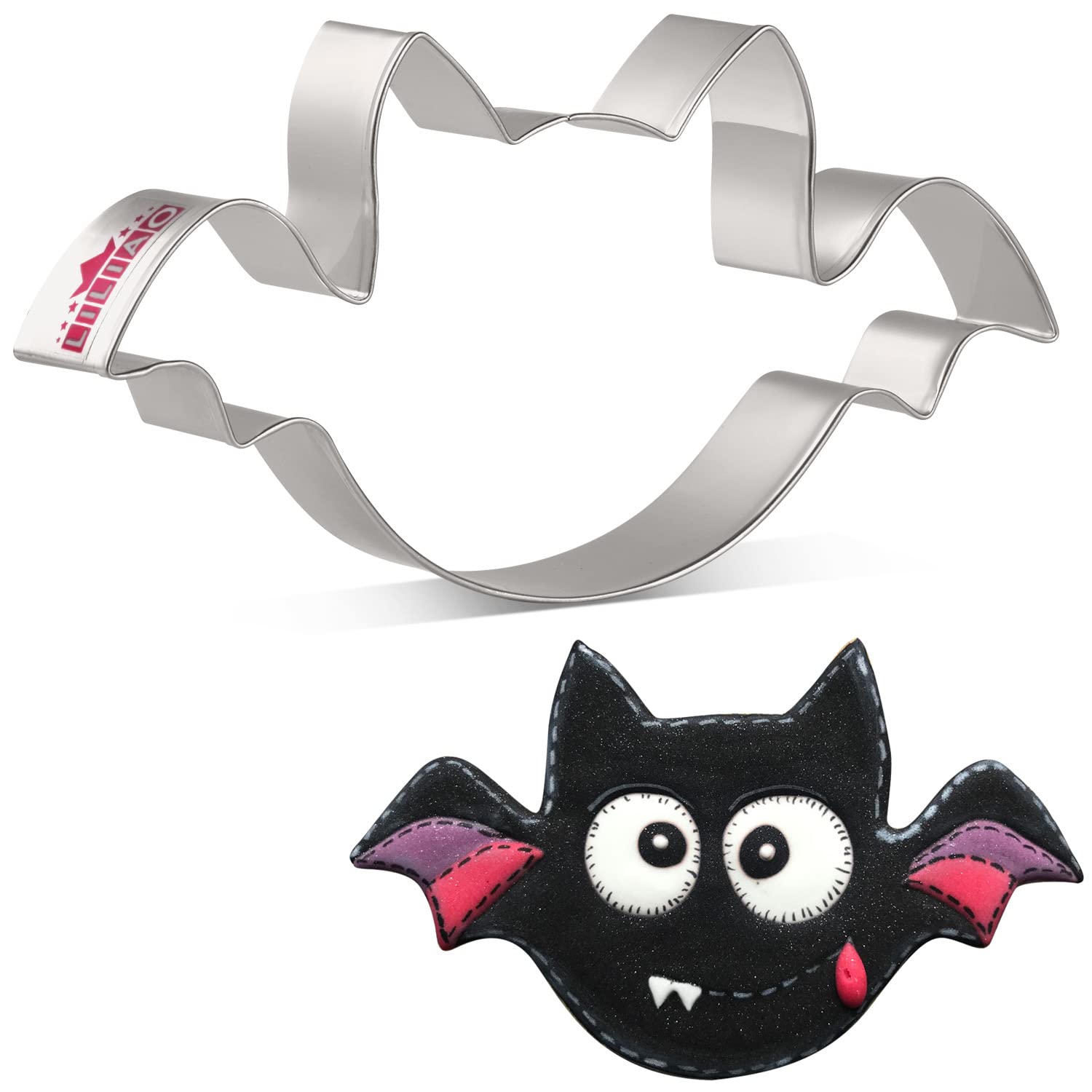 Liliao Halloween Large Bat Cookie Cutter - 5.6 X 3.2 Inchess - Stainless Steel - By Janka