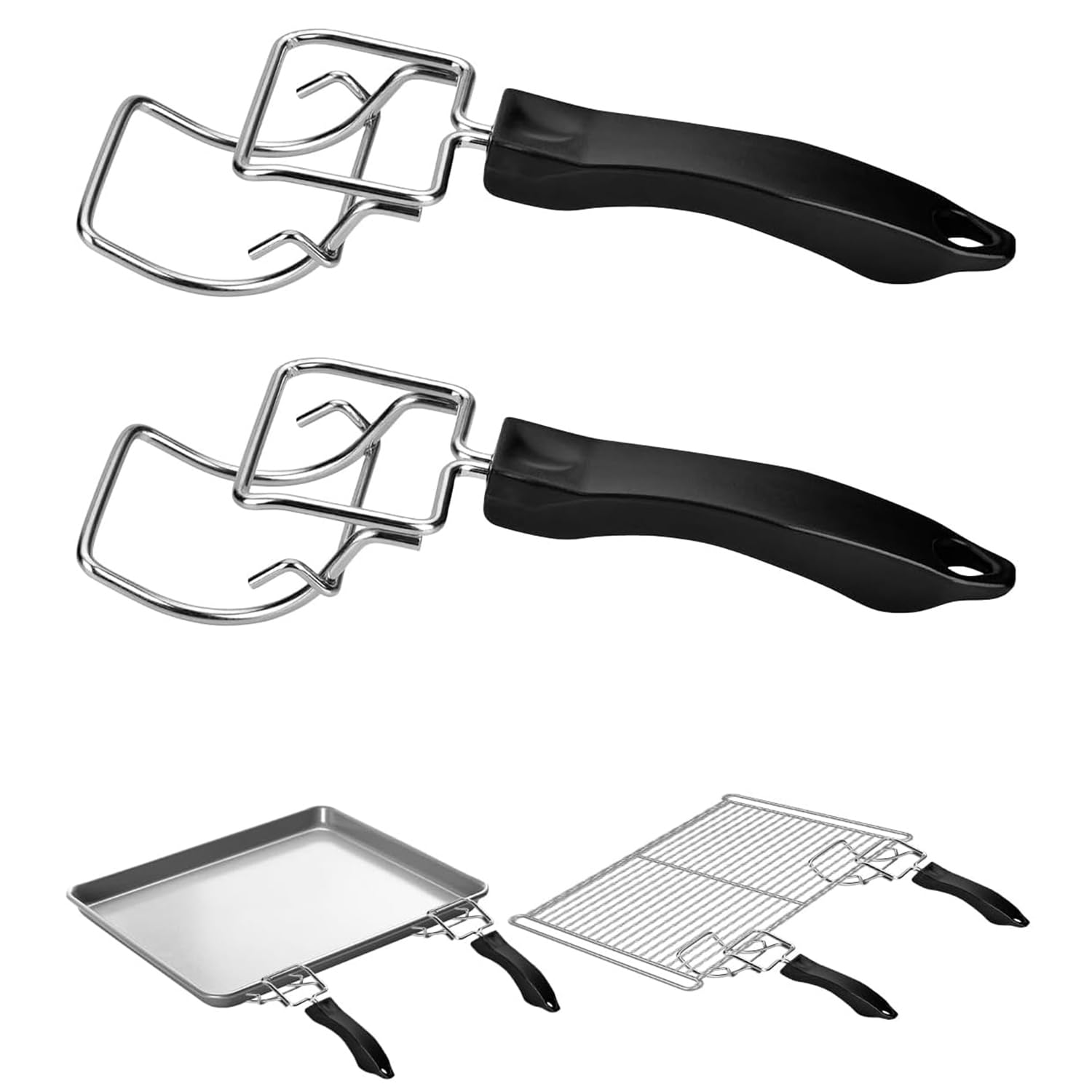 2 Pcs Air Fryer Convection Toaster Oven Tray Extractor, Grills Clip