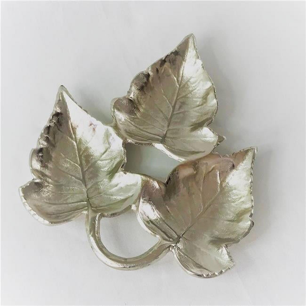 Triple Maple Leaves Nickel Colour Nuts Tray 11.75X 9.5 X 1.25&Apos;