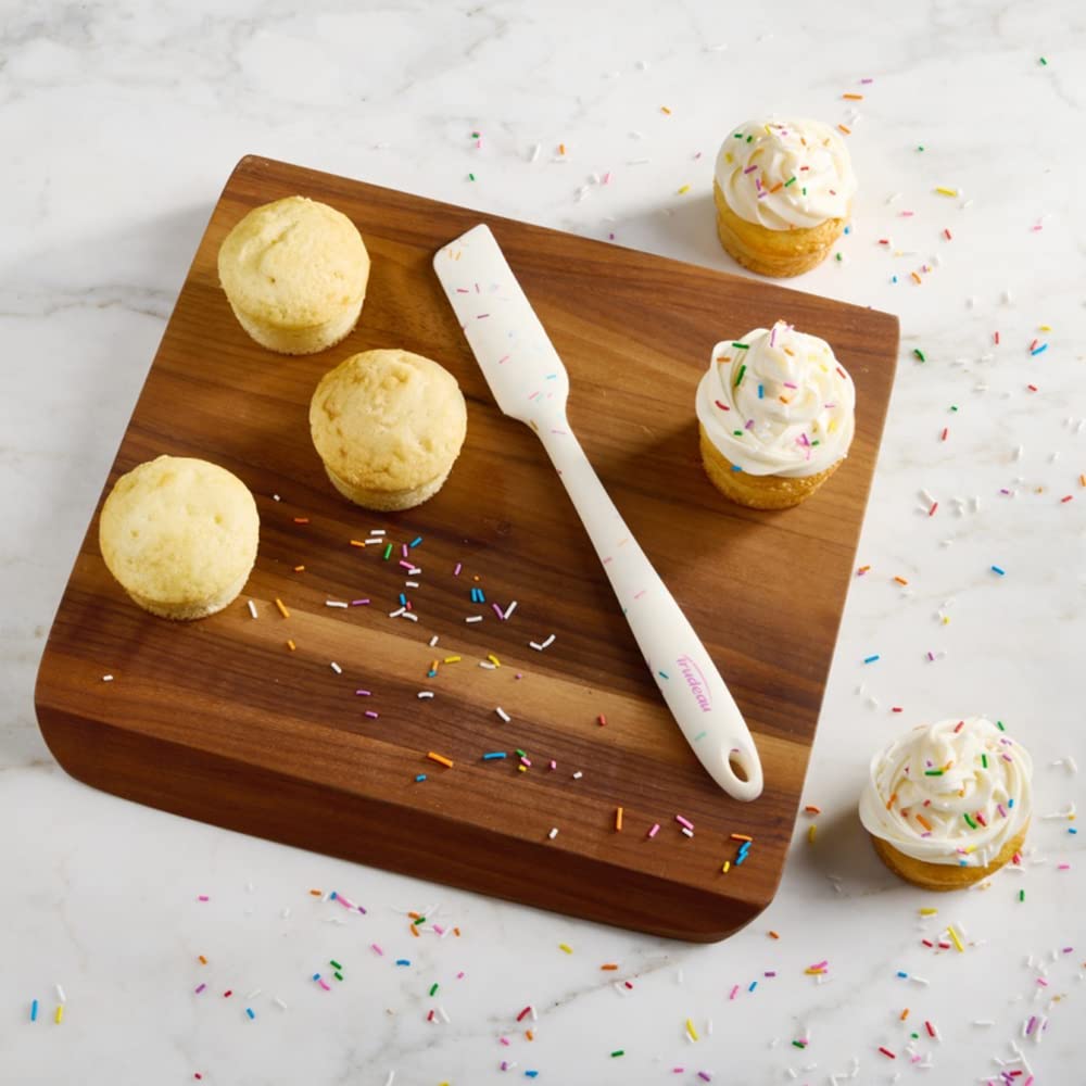 Trudeau Confetti Silicone 11 Inch Jar Spatula, 11'', White