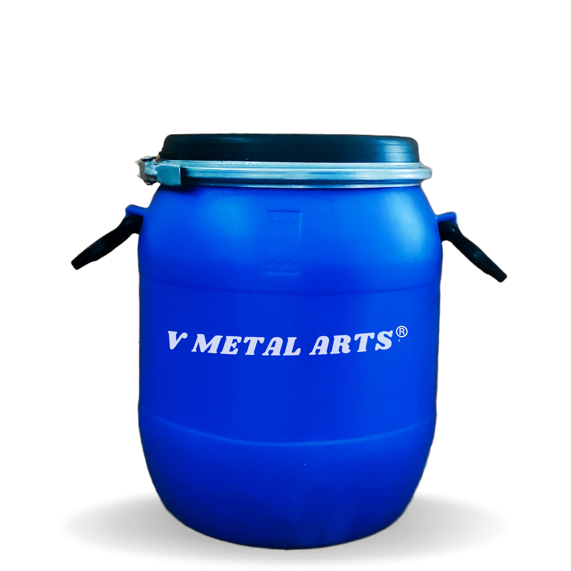 V Metal Arts Plastic Drum 25 Liter | Water Storage Drum | Unbreakable Drum | Blue Pvc Drum | Chemical Storage Plastic Drum | Ope