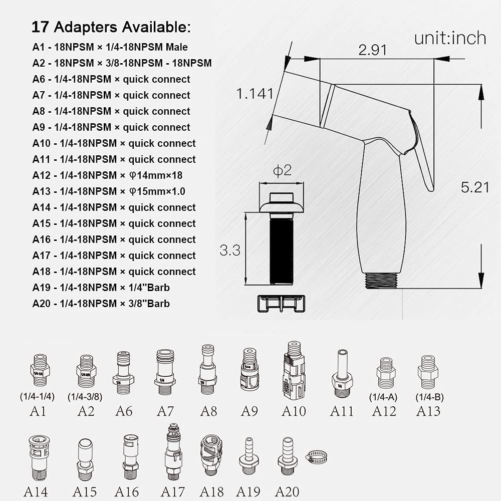 Houtingmaan Kitchen Sink Sprayer Dual Function Kitchen Side Sprayer with Adjustable Flow Controller Kitchen Sprayer Head Replacement Brushed Nickel Side Sprayer for Kitchen Sink with Hose and Holder