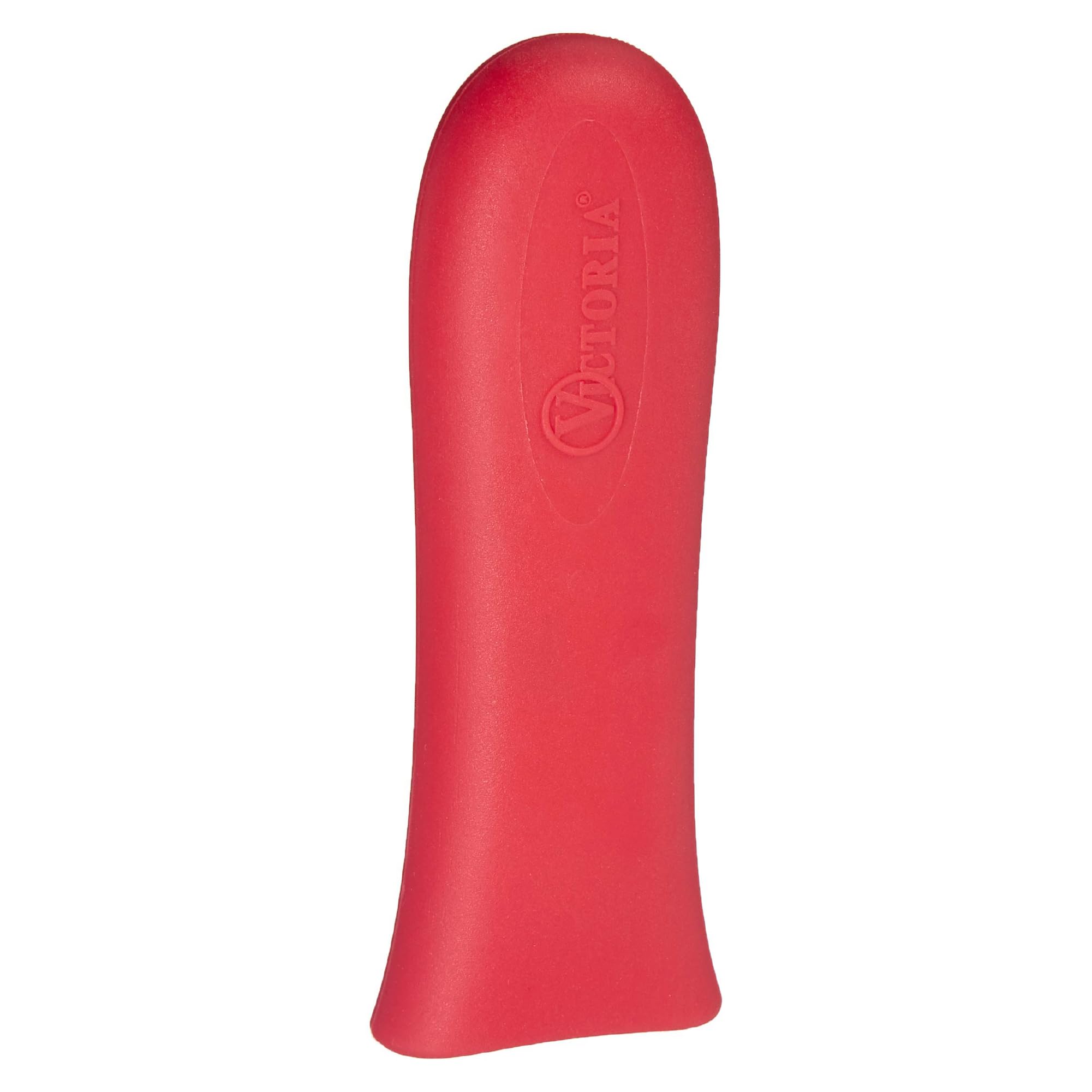 Victoria Silicone Handle Cover, Custom-Made Handle Sleeve For 6.5 And 8 Inch Victoria Cast Iron Skillets, Small, Red
