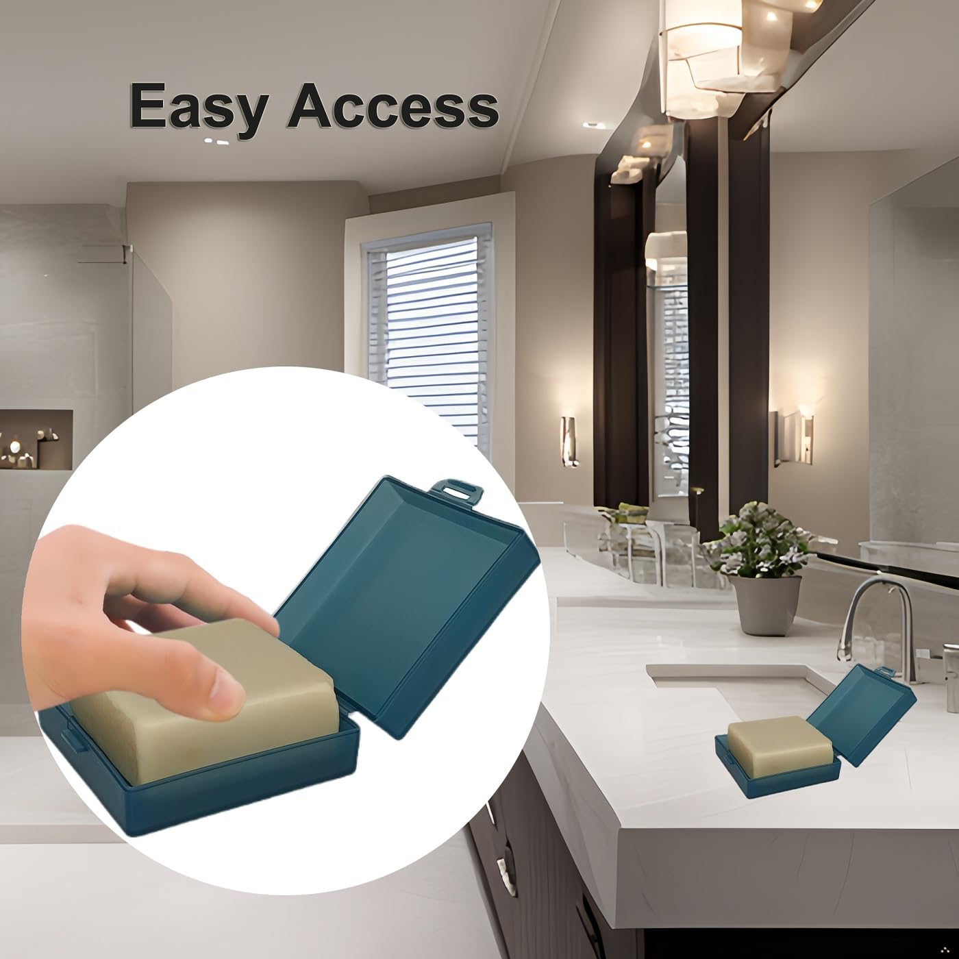 Elimeta Shower Soap Holder 2 Pack, Waterproof Travel Container, Blue, Model ELI18-AZ02