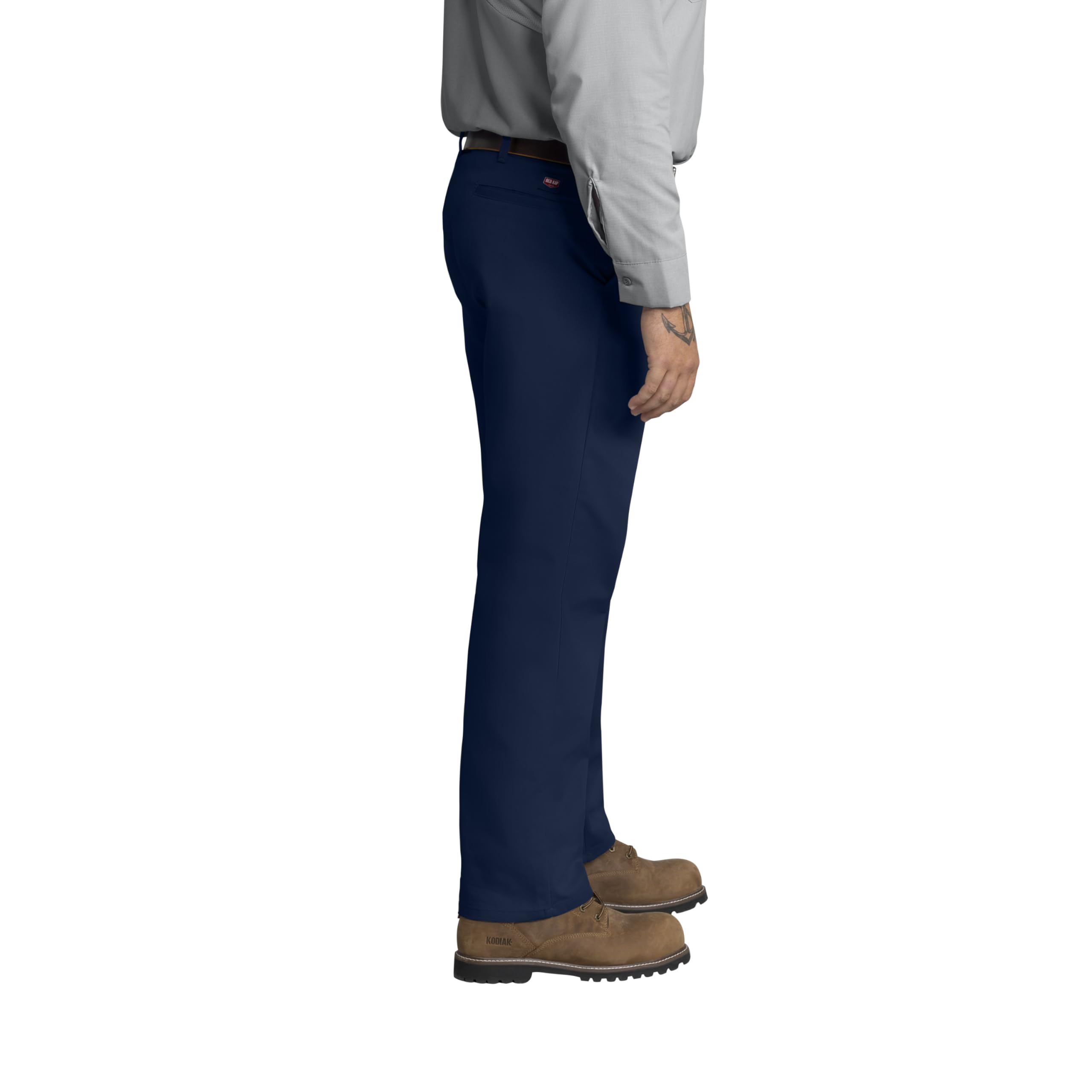 Red Kap Mens Stain Resistant, Flat Front Work Pants, Navy, 52W X 32L