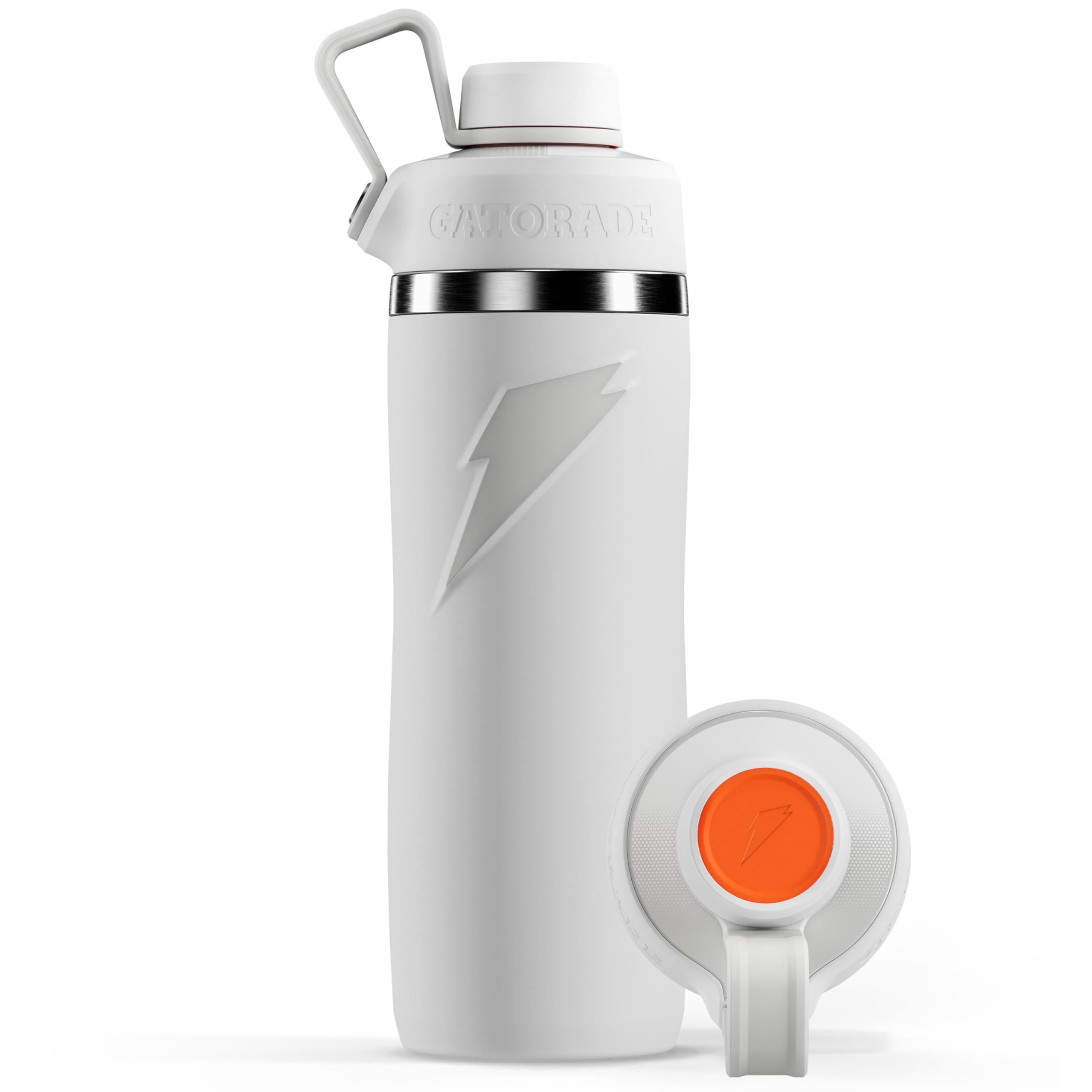 Gatorade Overtime 22oz Stainless Steel Water Bottle, Twist Cap, White