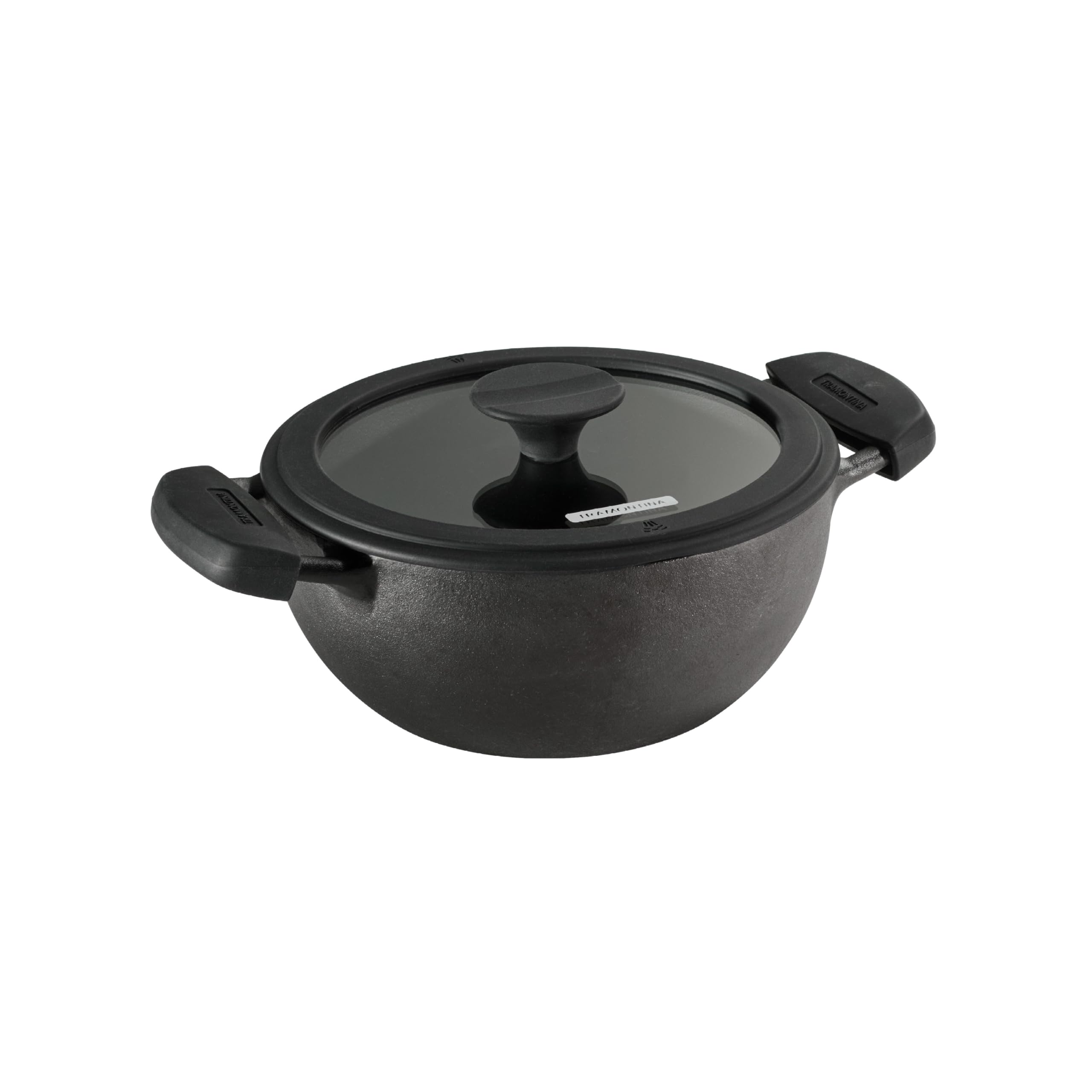 Tramontina Utsava PreSeasoned Cast Iron 2.3Quart Kadai with Lid