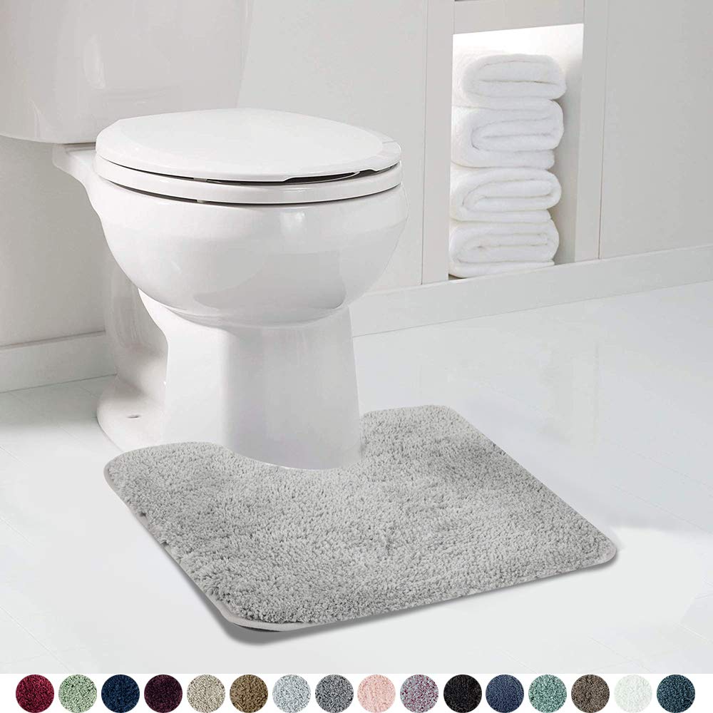 Walensee Shaggy 2 Piece Bath Rug Sets (Light Tan) 20 X 24 U Shape Contour Rug & 20 X 32 Bathroom Rug Machine Wash/Dry Bath Mats