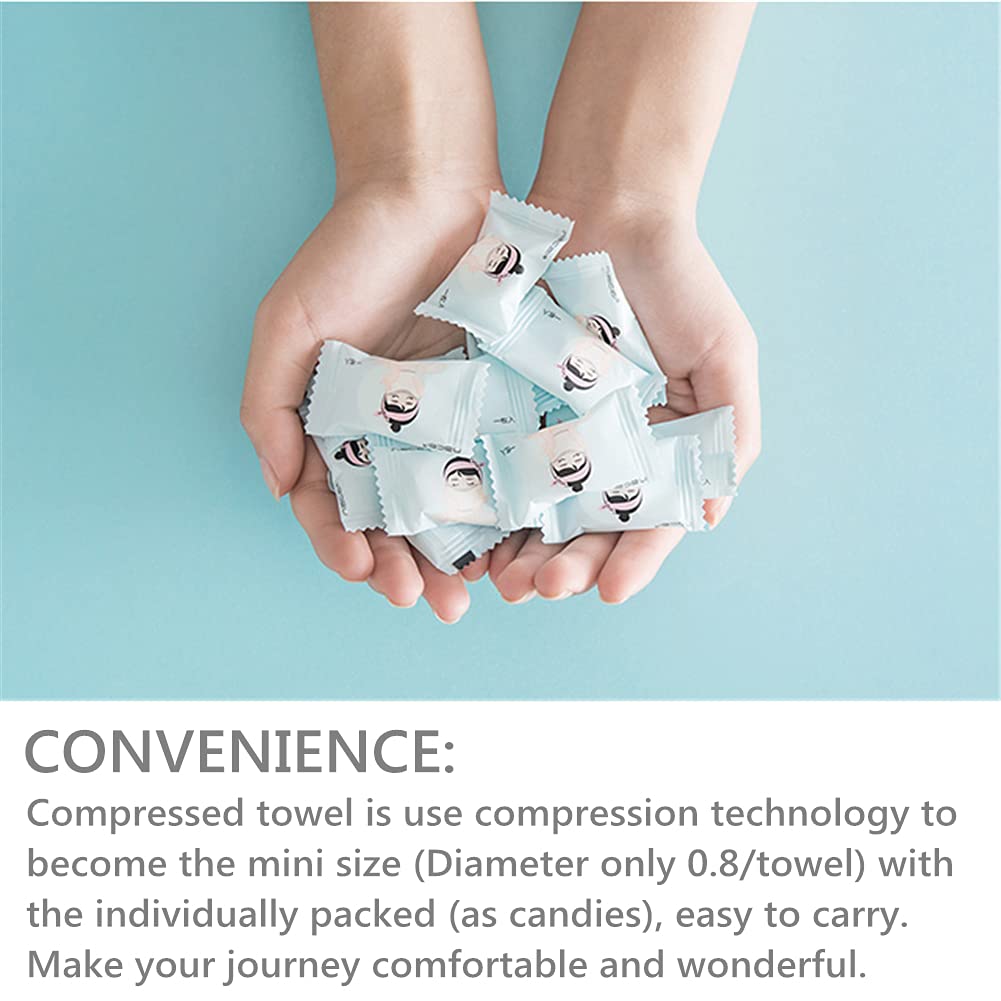 VanFn Disposable Towel  Compressed Towel  Mini Disposable Compressed Washcloth  Cotton Portable Disposable Compressed Towels Perfect For Travel  Home & Outdoor Activities  Nacai Series (100PCS)