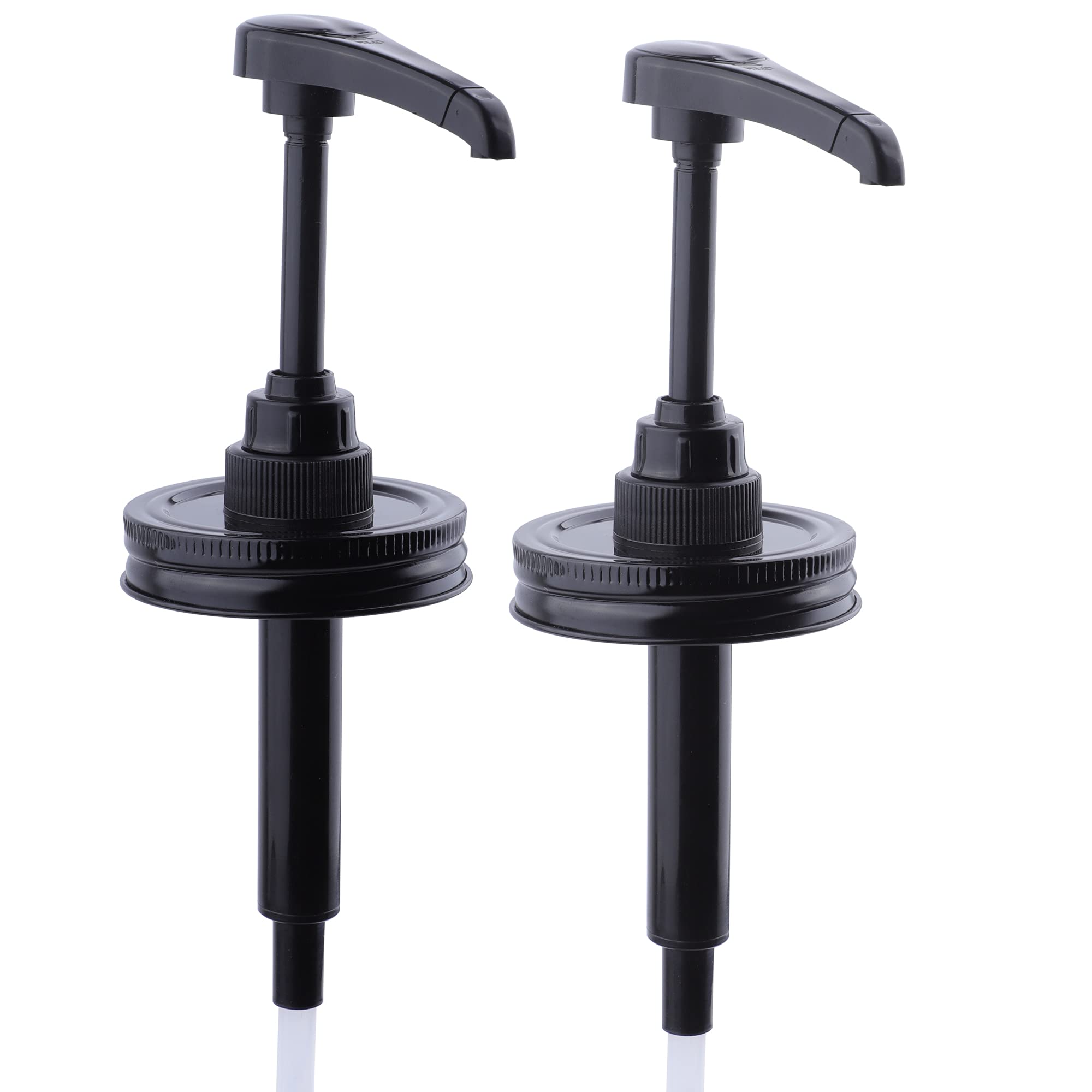 Mason Jar Syrup & Sauce Honey Dispenser Pump Lids For Regular Mouth (2 Pack), Airtight & Leak-Proof Kitchen Food Grade Coffee Sy