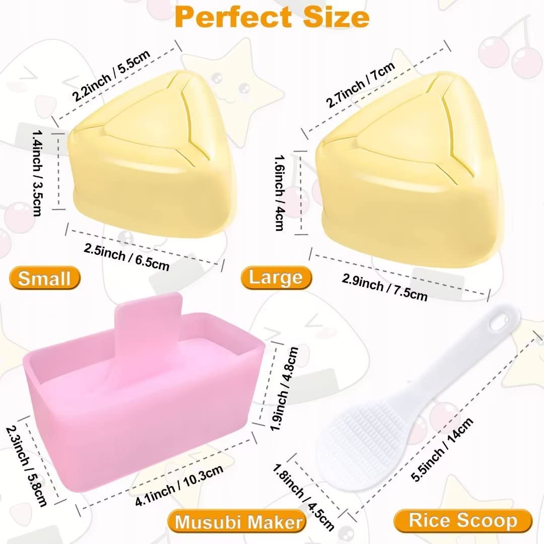 Onigiri Mold, 3 Pack Rice Mold Musubi Maker Kit, Musubi Maker Press, Classic Triangle Rice Ball Mold Maker Sushi Mold For Kid Lu