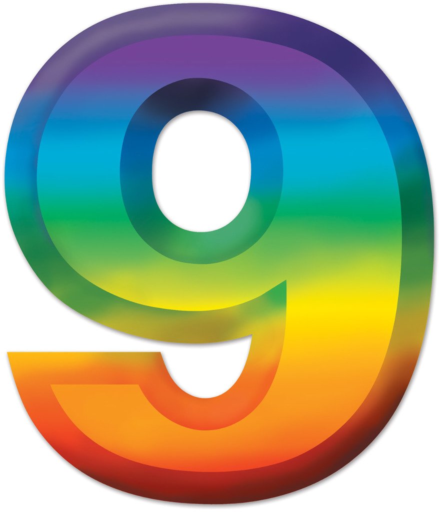 Multi-Color Plastic 3-D Number 9 Party Accessory (1 Count)