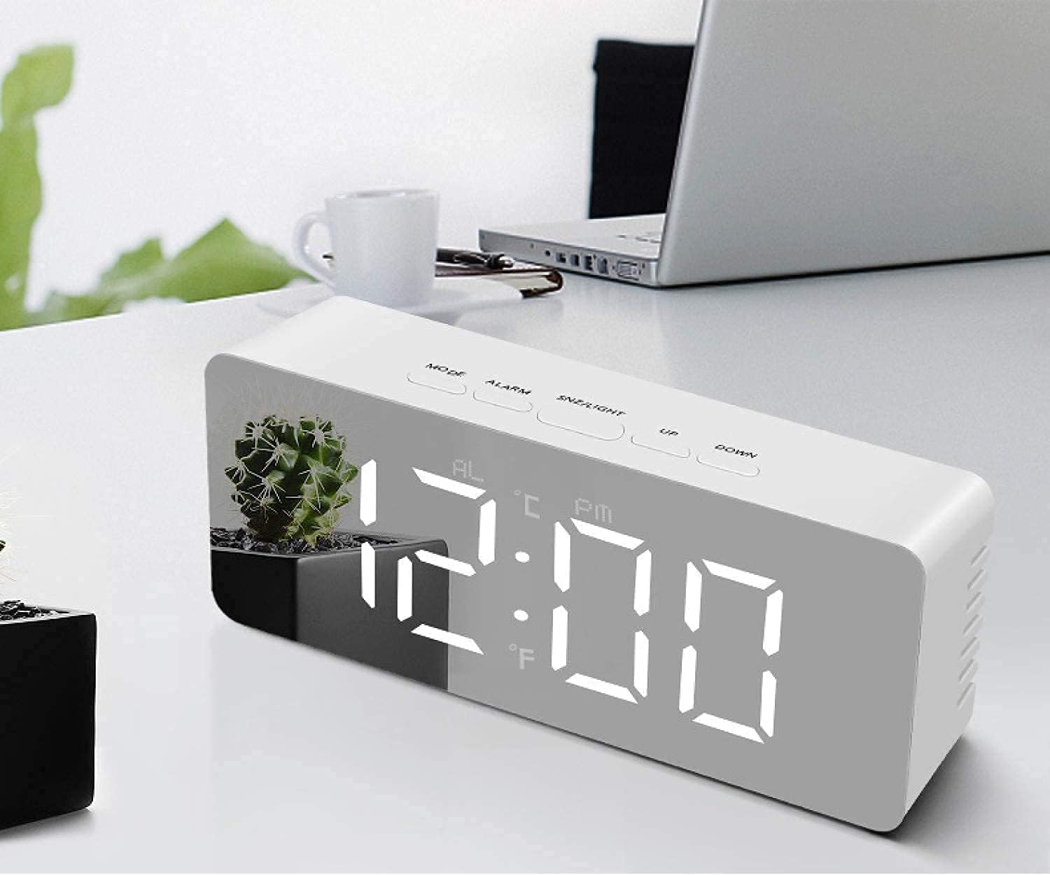Namonamh Alarm Clock Digital That Show Temperature, Date And Loud Sound Alarm (Mirror Clock)