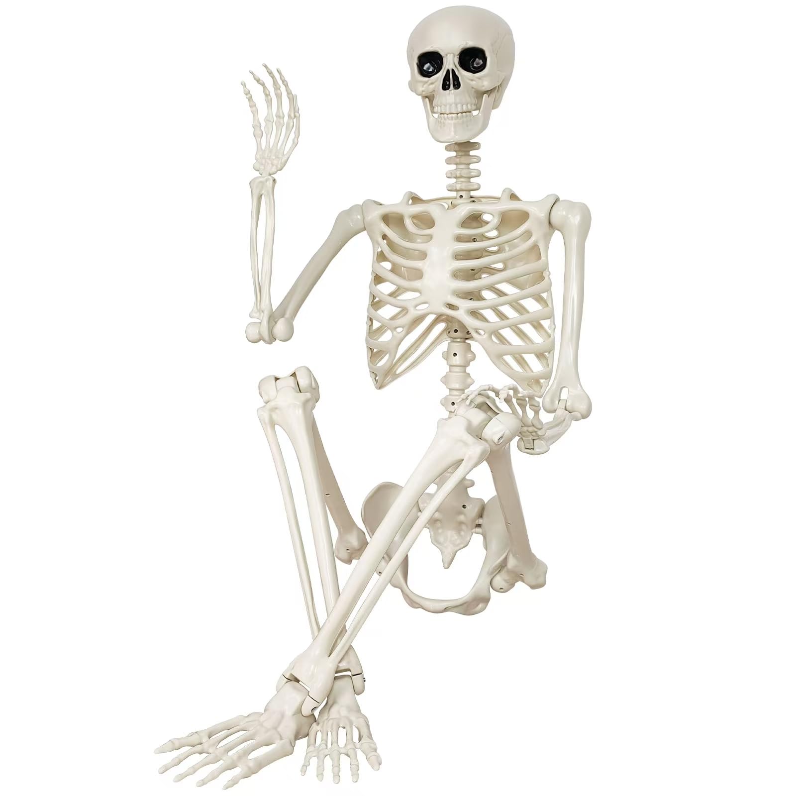 Halloween Skeleton Decorations,36'' Posable Human Skeleton Decorations For Halloween Party Decor, Haunted House Props Indoor Out