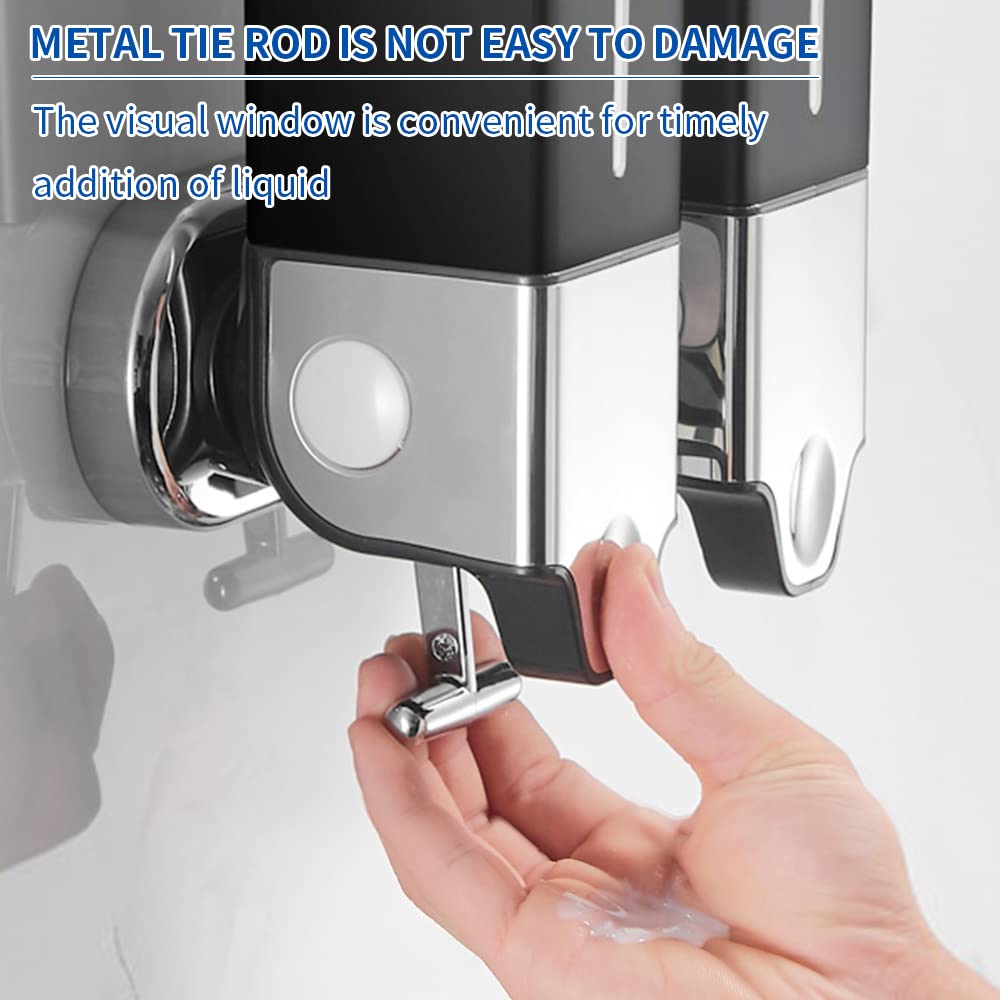 Prosfalt 3 X 500Ml Per Cup Wall Mounted Manual Soap Dispenser For Home, Bath, Kitchen, Hotels, Restaurants. Shower And Lotion Di