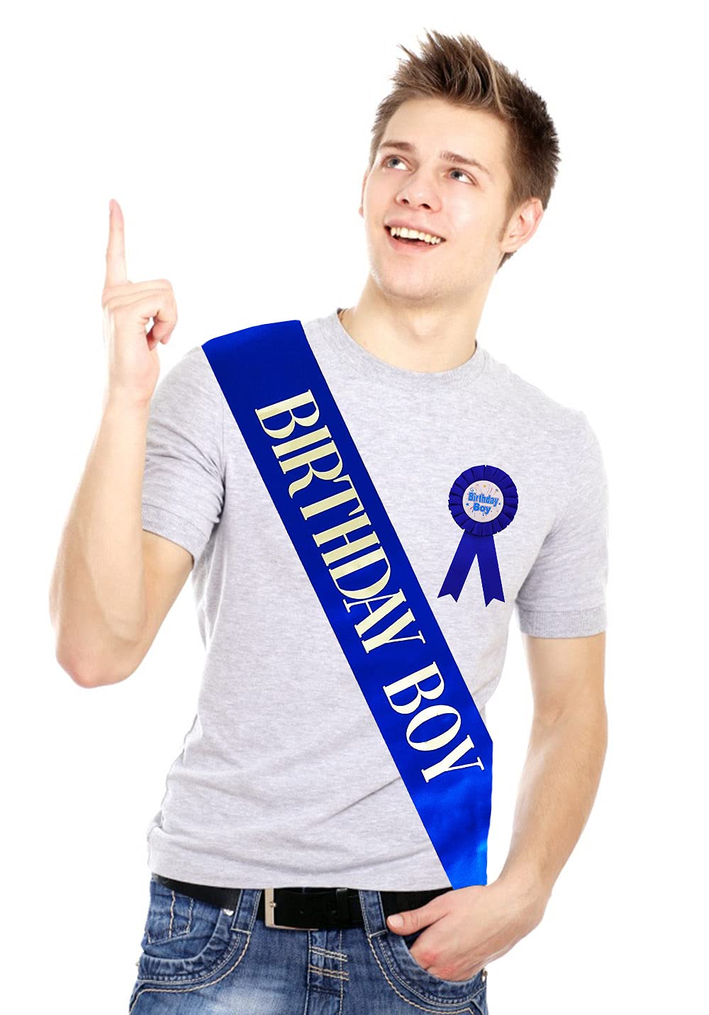 Birthday Boy Sash And Ribbon,Birthday Gifts Set For Boy,Satin Fabric Birthday Men Tinplate Badge Pin,Birthday King Party Supplie