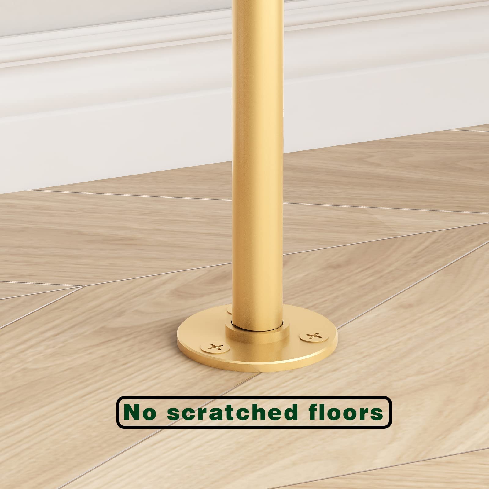 Bosuru Industrial Pipe Clothing Rack Wall Mounted,Clothes Racks With Double Hanging Rods For Closet Storage(Gold)