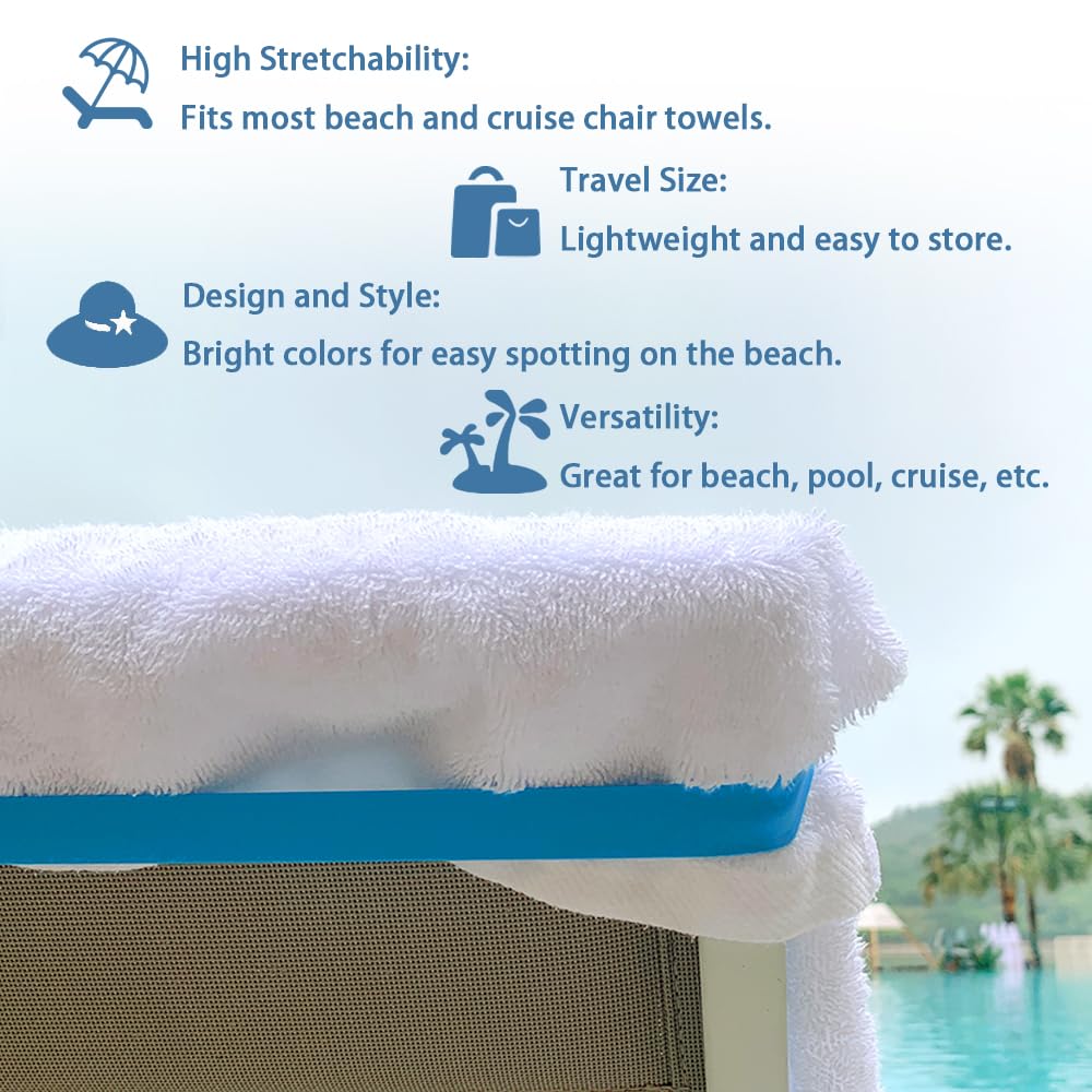 Towel Bands For Cruise & Beach Chairs - Cruise & Beach Pool Chairs Ship Essentials - Must Haves Alternative To Beach Towel Clips