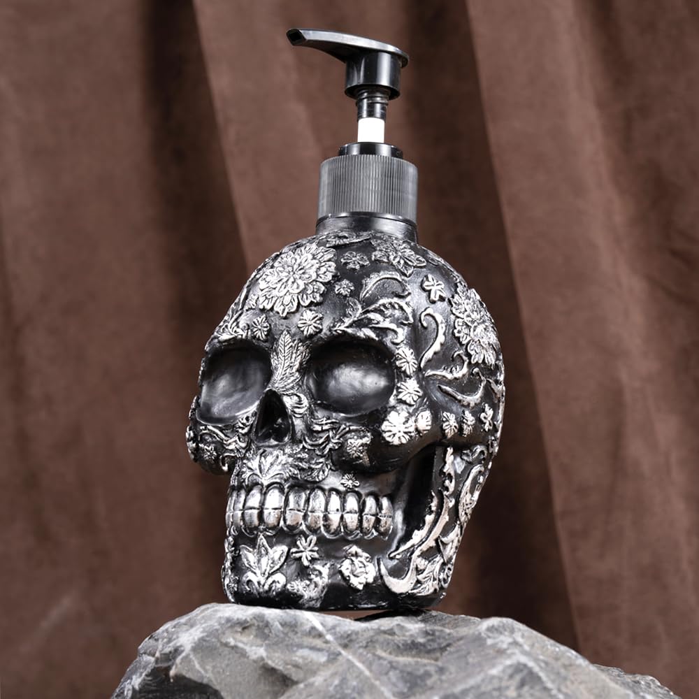 Skull Soap Dispenser With Rust Proof Pump, Refillable Liquid Hand Lotion Bottle For Bathroom, Bedroom And Kitchen(New Upgrade ).