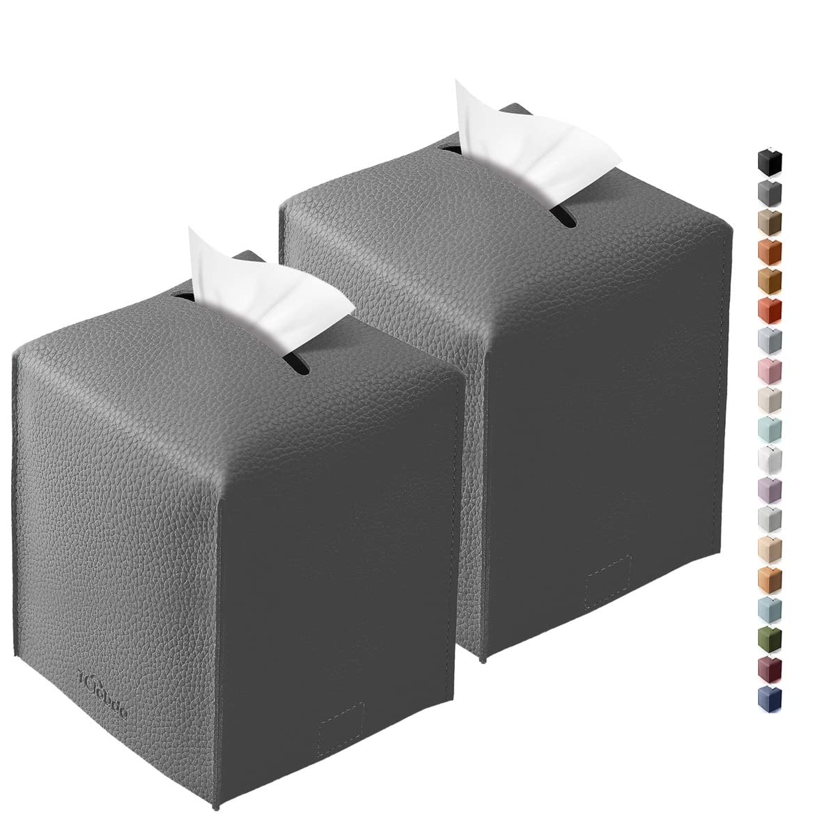 Tclouda Tissue Box Cover For Pu Leather, Modern Simple Solid Color Holder Square Tissue Bag, Ideal For Bathrooms,Office,Car,Outd