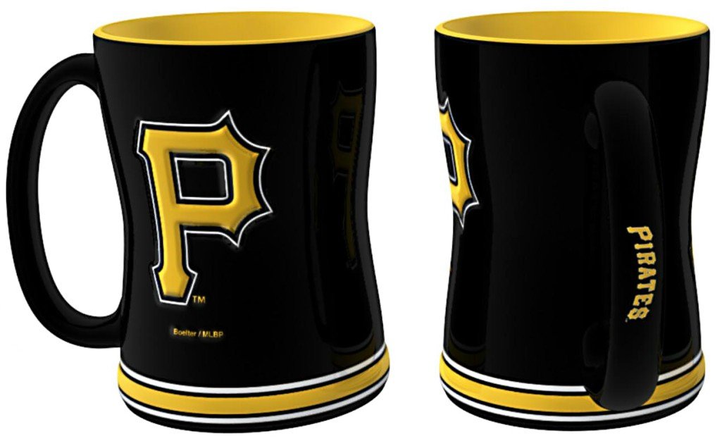 Boelter Brands Mlb Pittsburgh Pirates Coffee Mug14Oz Sculpted Relief, Team Color, 14 Ounce
