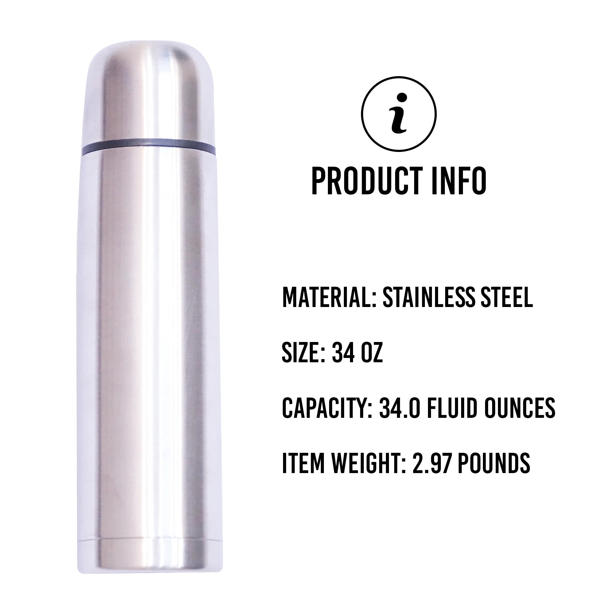 Best Stainless Steel Coffee Thermo, Bpa Free, New Triple Wall Insulated, Hot & Cold For Hours. (34 Oz/1000Ml)