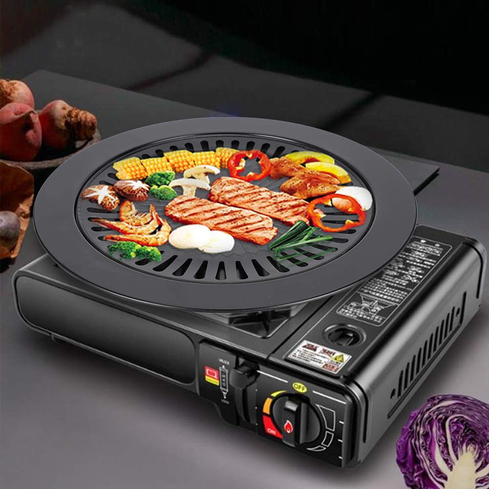 Hong111 Korean Bbq Grill Pan Iron Barbecue Pan Barbecue Pan, Roasting Grill Pan Barbecue Baking Tray Barbecue Plate, Barbecue Gr