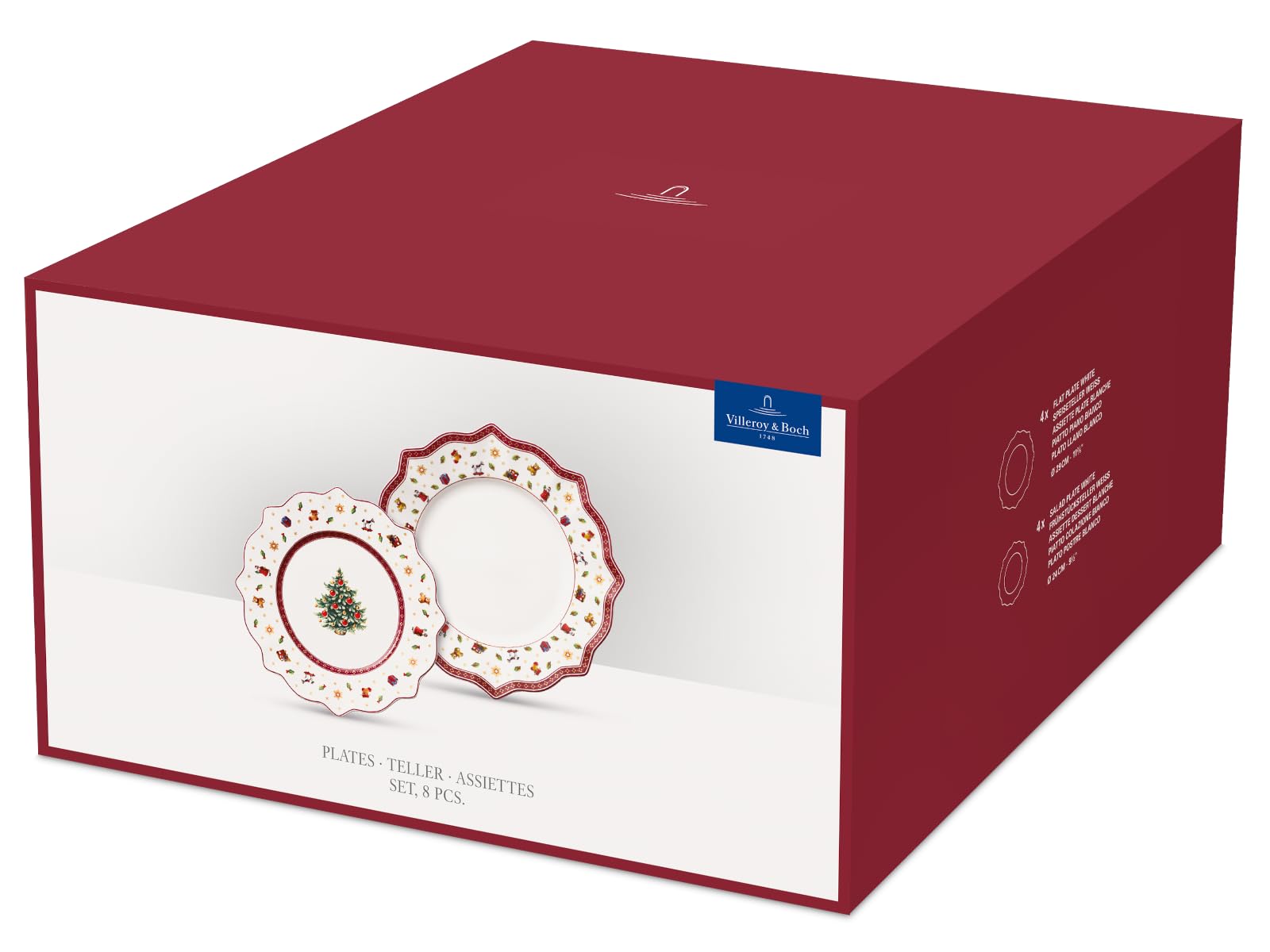 Villeroy & Boch Toy's Delight Dinnerware, Set of Plates, 8pcs, Multi Colour, 8 Count