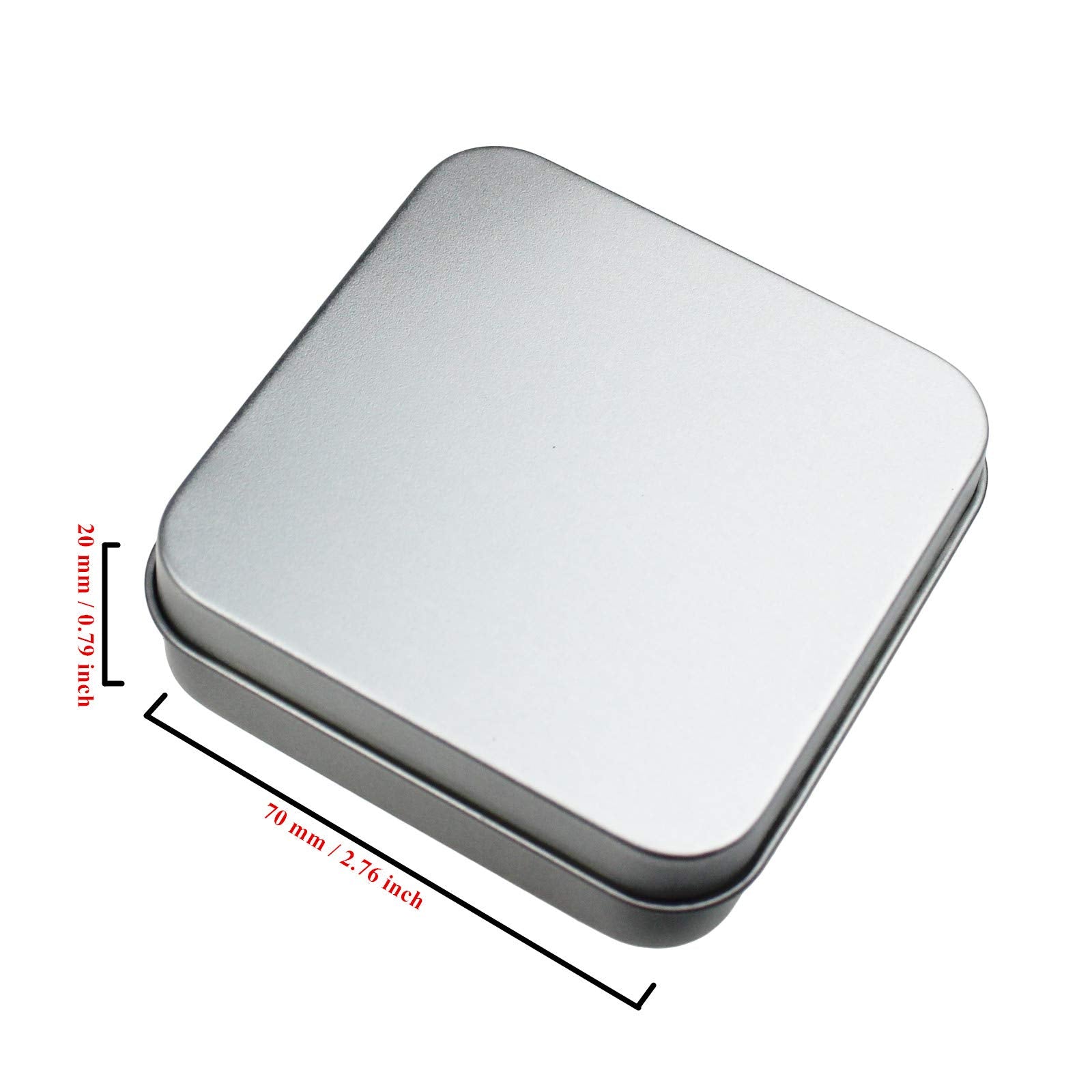 Goodma 12 Pieces Square Metal Empty Tins Home Storage Containers Organizer Mini Box With Hinged Lid, 2.76 X 2.76 X 0.79 Inch (Si