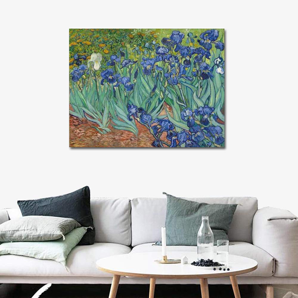 Wieco Art Irises Extra Large Modern Gallery Wrapped Floral Giclee Canvas Prints By Van Gogh Famous Flowers Oil Paintings Reprodu