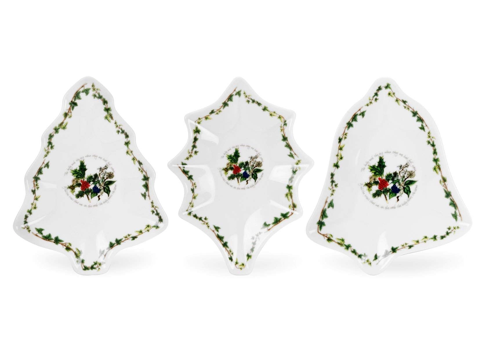 Portmeirion Holly And Ivy Dishes, Set Of 3