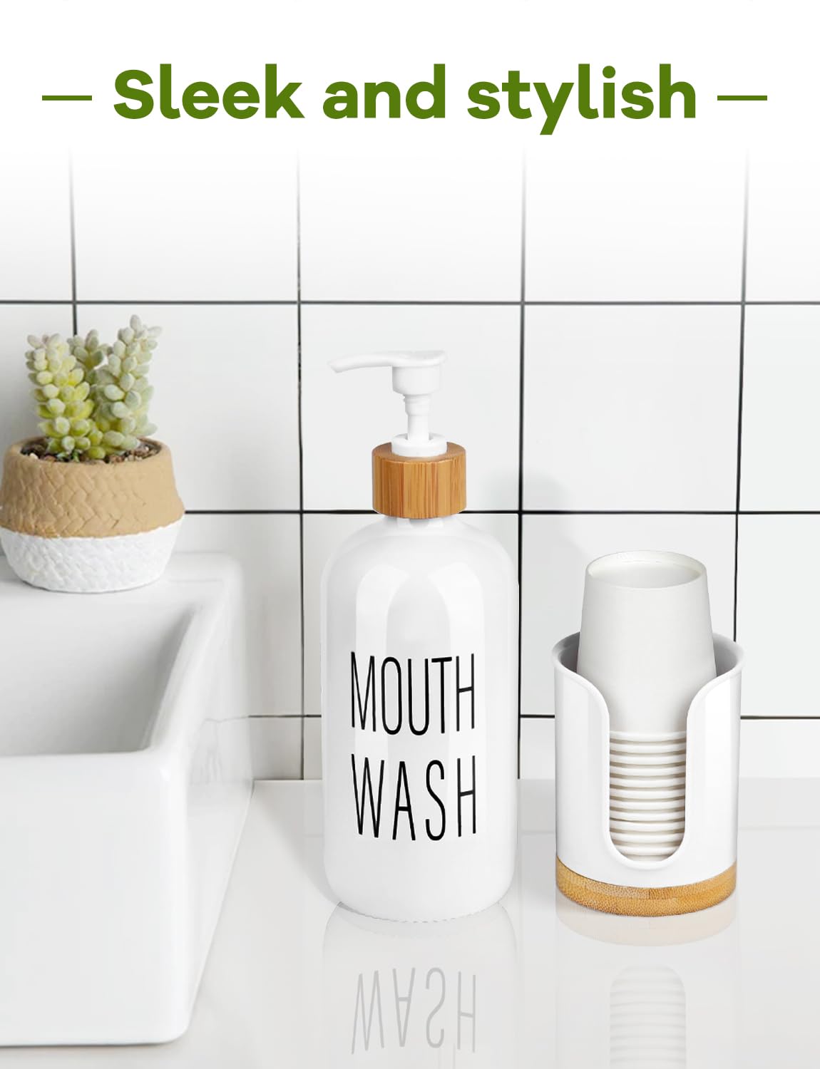 Bathroom Cup Holder - Small Cup Dispenser For Dixie 3 Oz Bathroom Cups, 3 4 Ounce Mouthwash Cup Dispenser - Pc/Bamboo, White, Pa