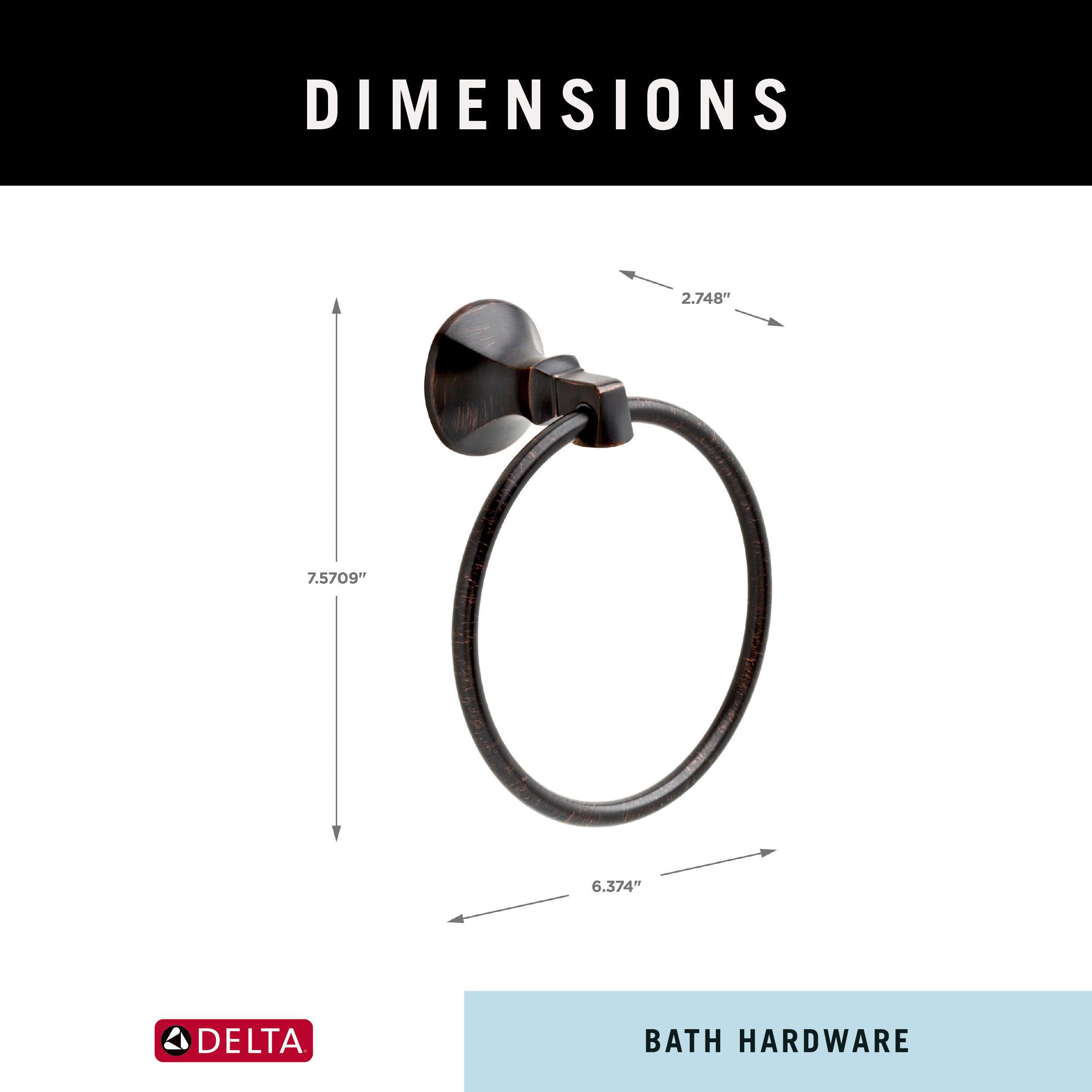 Delta 76446-RB Ashlyn Wall Mount Round Closed Towel Ring Bath Hardware Accessory in Venetian Bronze