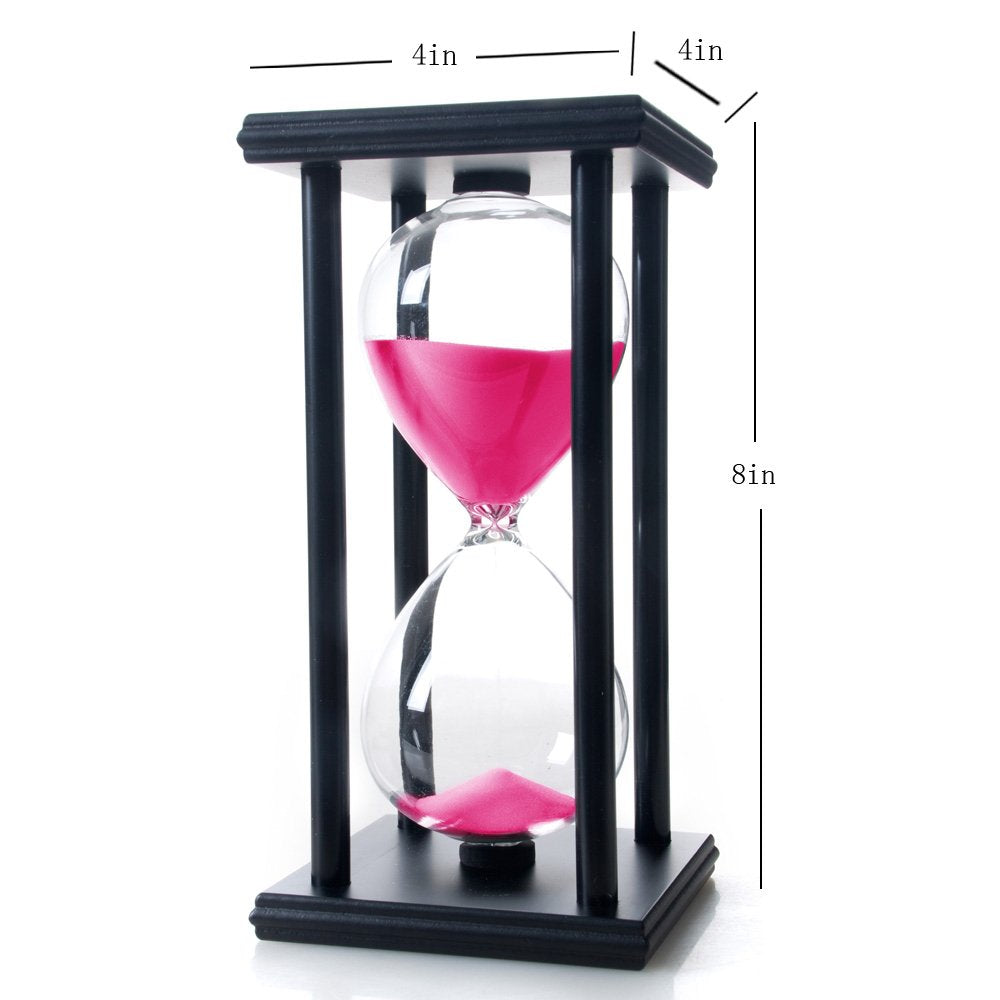 Bellaware 60 Minutes Hourglass  Wood Sand Timer Pink