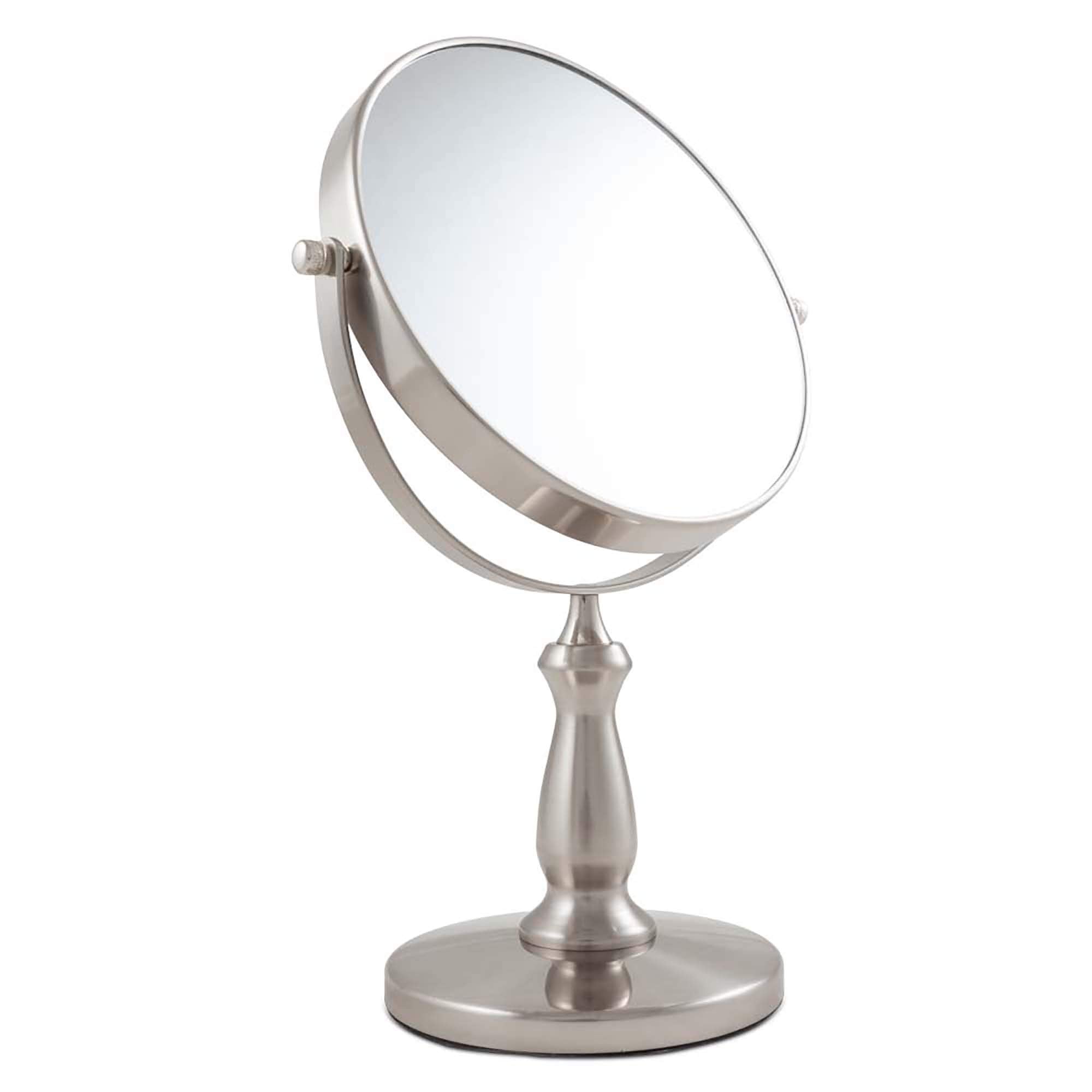Zadro 9 W x 13 H Round Non-Lighted Makeup Mirror 8X 1X Magnifying Makeup Mirrors Rotating Head Makeup Mirror for Desk