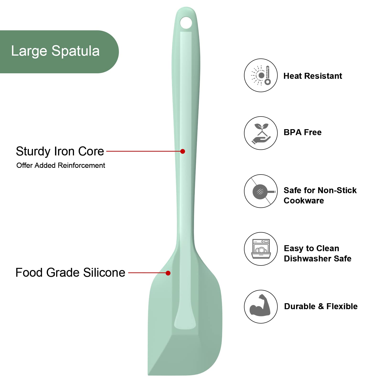 Silicone Spatula Set, Premium Spatulas Silicone Heat Resistant 2 Small & 2 Large Flexible Scraper For Nonstick Cookware, Rubber