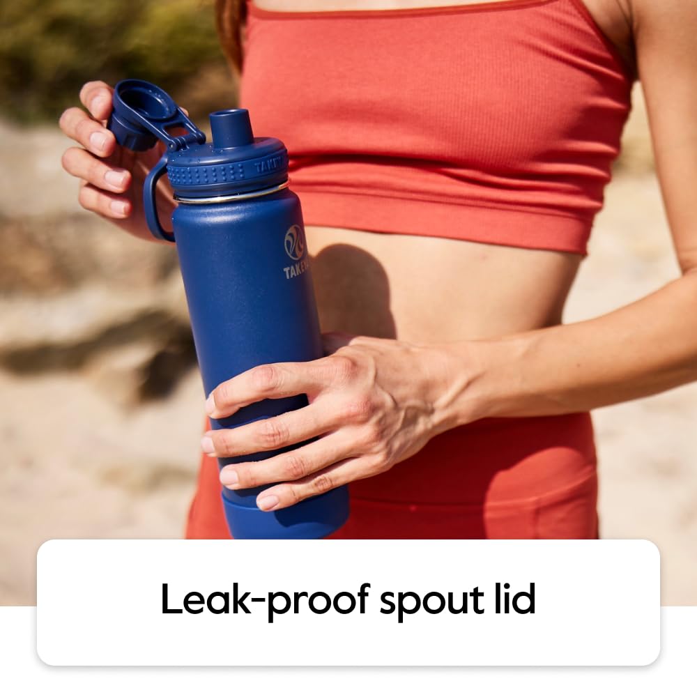 Takeya Actives 32 Oz Vacuum Insulated Stainless Steel Water Bottle With Spout Lid, Premium Quality, Citron Green