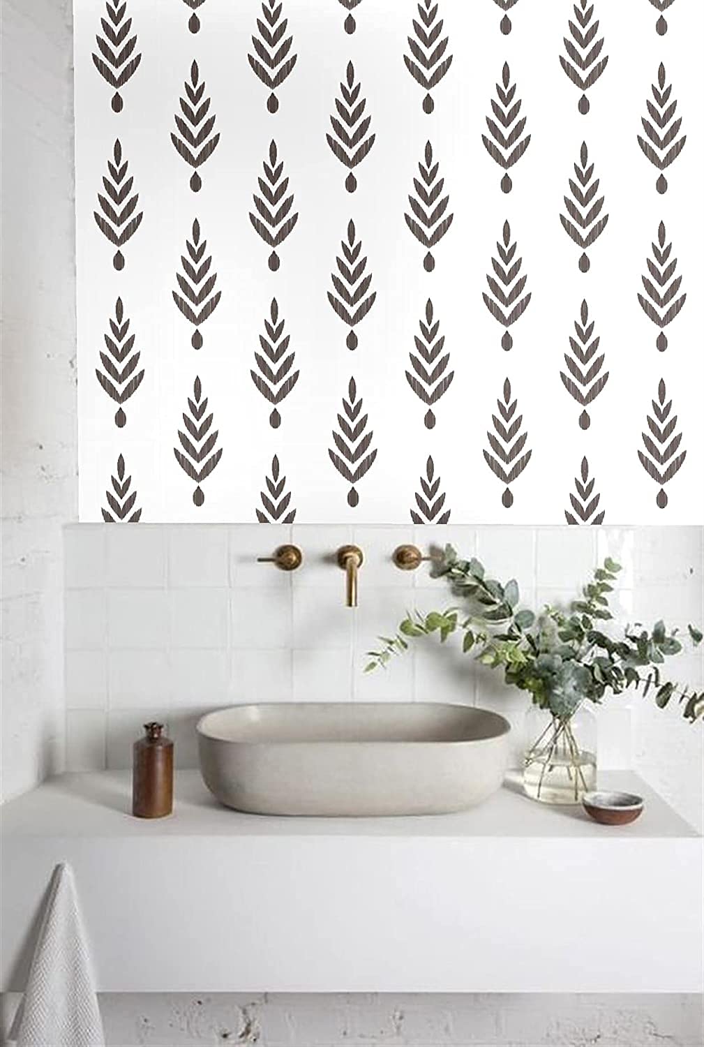 Blooming Wall Cps032 Black White Neutral Elegant Simple Little Trees Sapling Geometry Self-Adhesive Prepasted Wallpaper Wall Mur