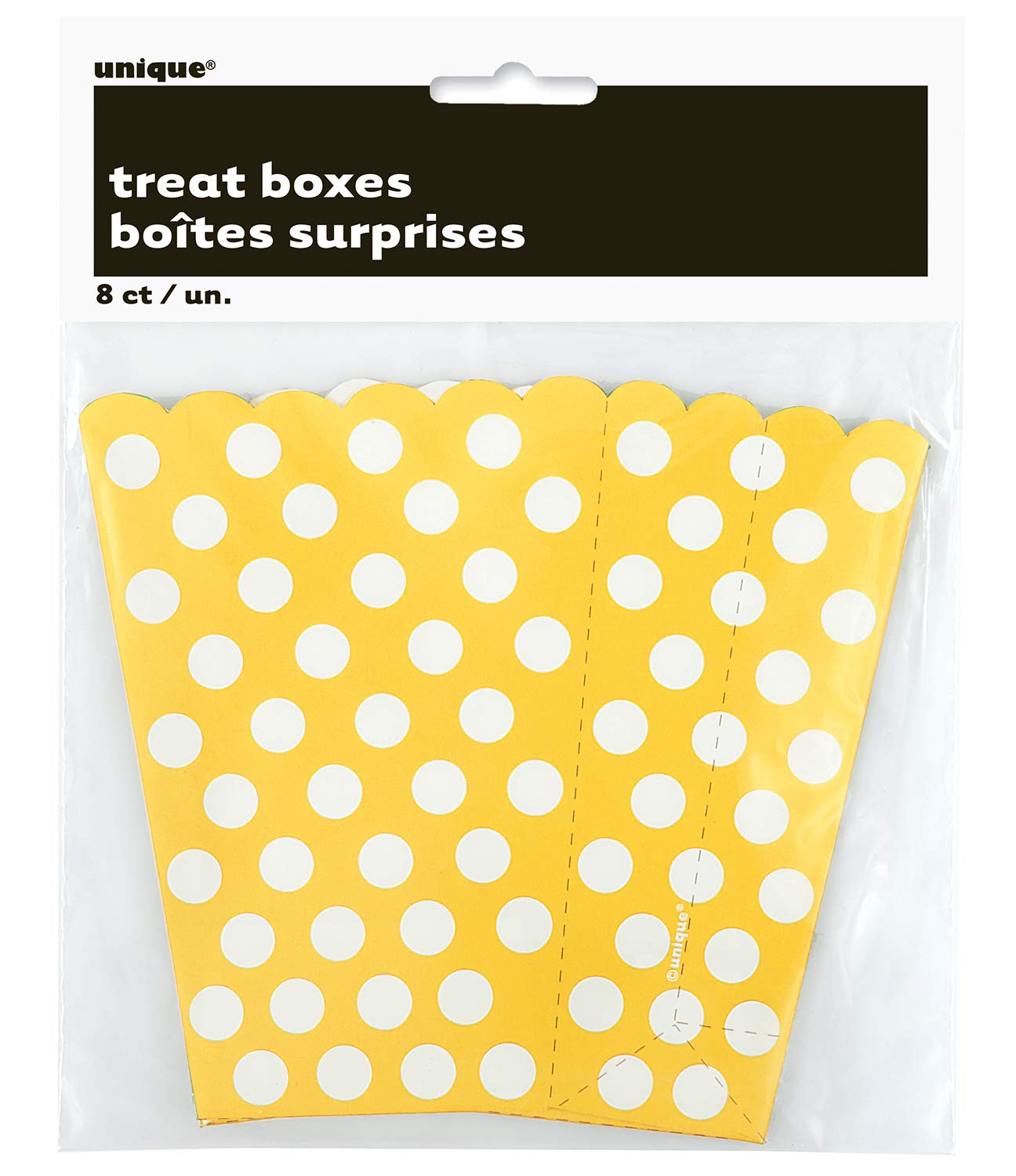 Unique Polka Dots Treat Boxes, 5.5'' X 4'', Sunflower Yellow