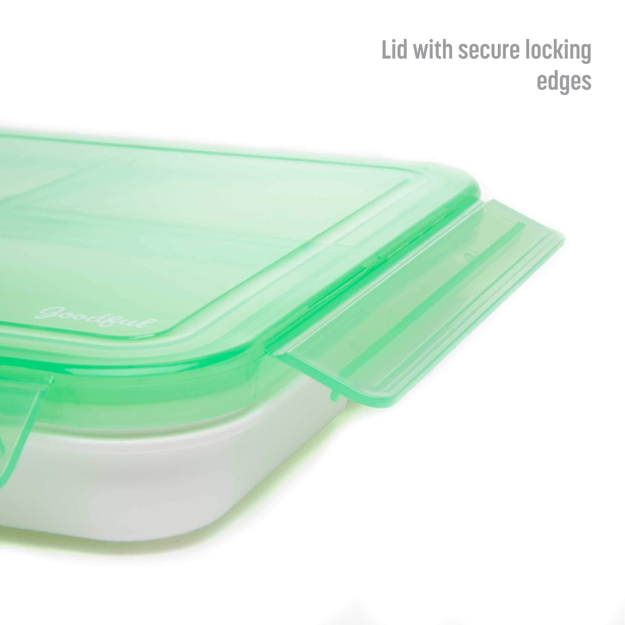 Goodful Reusable Lunch Container With 3 Compartments, Bpa-Free, Leak-Proof Lid, Easy To Open And Close, Microwave Safe, Dishwash