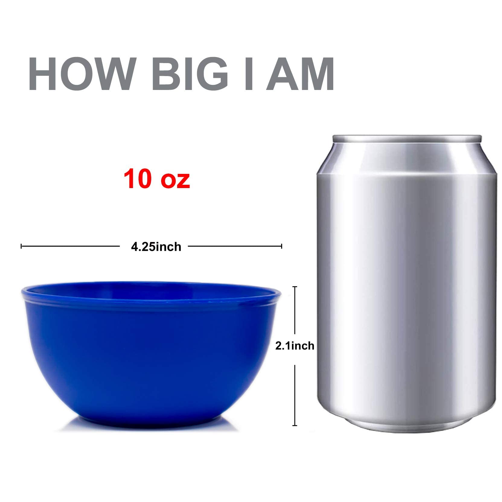 Youngever 9 Pack 10 Ounce Plastic Bowls  Kids Plastic Bowls  Set of 9 (9 Coastal Colors)