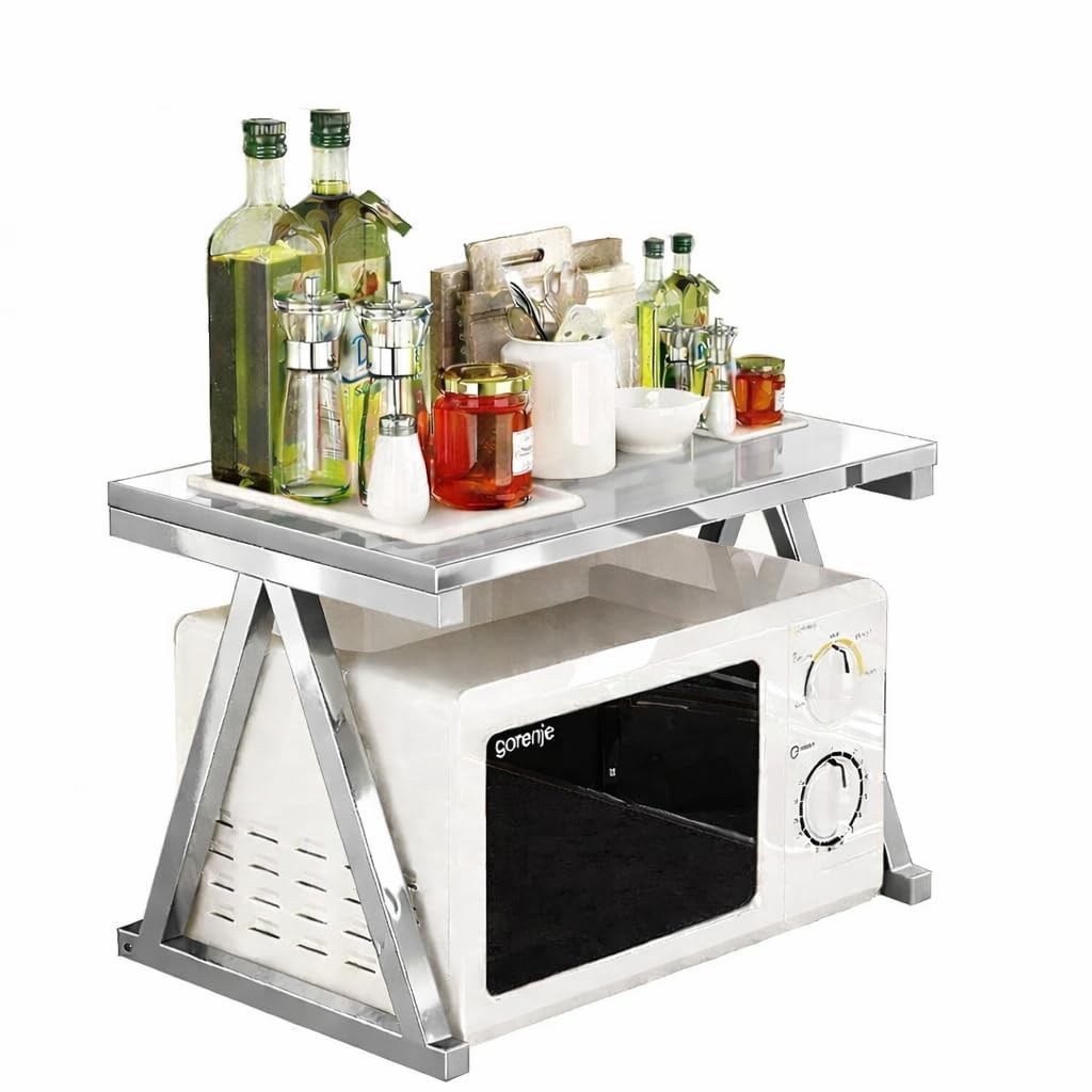 Ogfc 31656 Stainless Steel Microwave Oven Stand Kitchen Cabinet Sturdy Kitchen Microwave Shelf Storage And Spice Rack Stand Dura