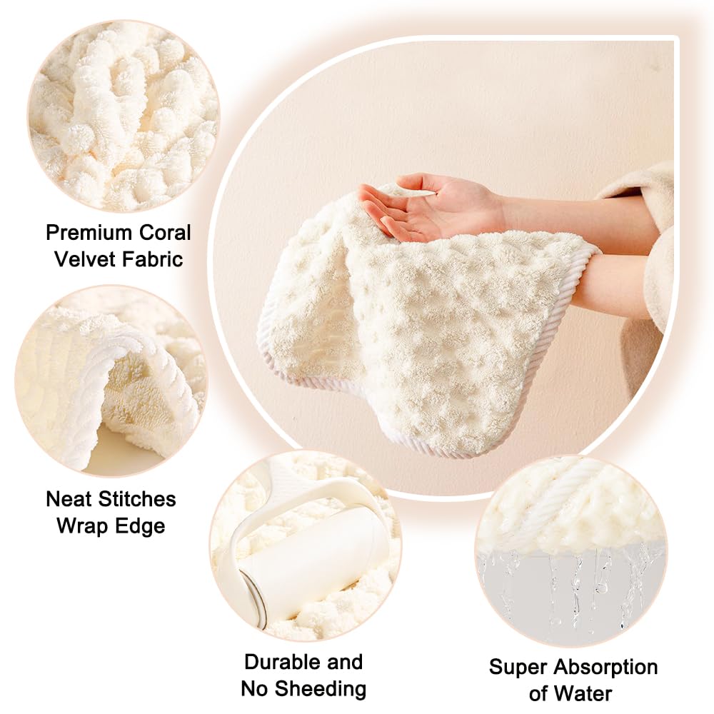 Fhdusryo 6Pcs Hanging Hand Dry Towels, Square Microfiber Hand Towels With Hanging Loop, Super Absorbent Soft Small Hanging Towel