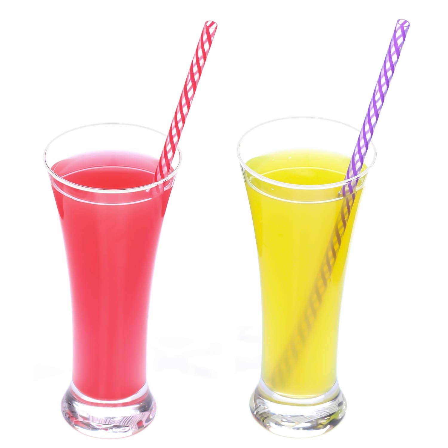 Dakoufish 12 Piece 8 Inch Reusable Plastic Thick Drinking Straws Bpa Free Mason Jar Straws Transparent Small Stripe (8Inch, Mix