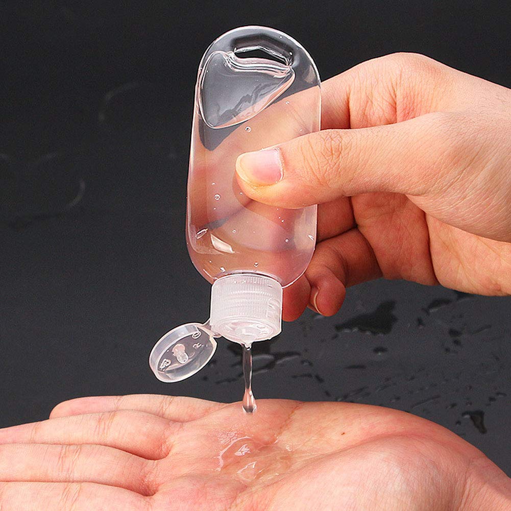 Hattie 50Pack Travel Plastic Clear Keychain Bottles 50Ml/2Oz Portable Leakproof Squeeze Small Bottles With Flip Cap Refillable E