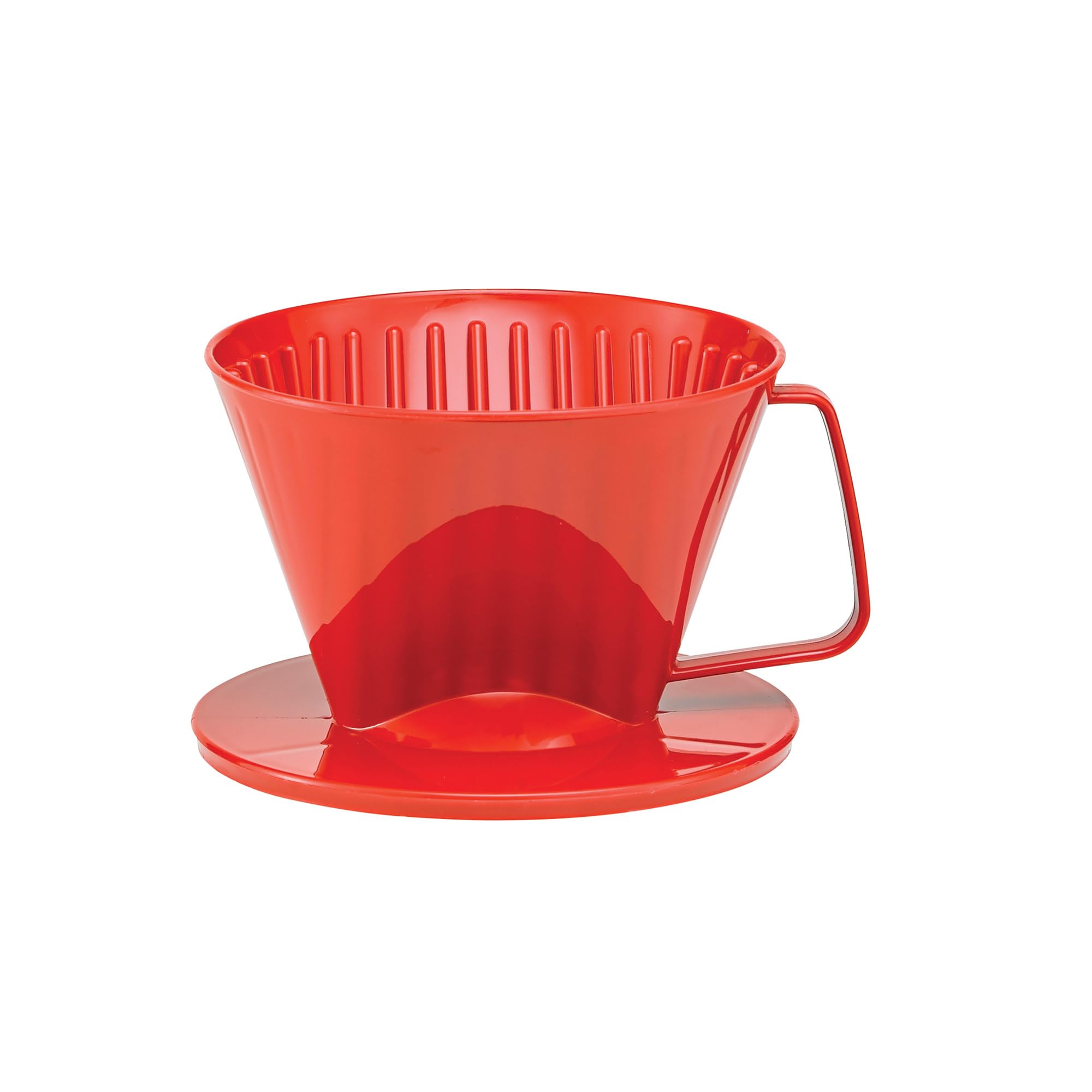 Fino Pour-Over Coffee Brewing Filter Cone, Number 1-Size, Red, Brews 1 to 2-Servings