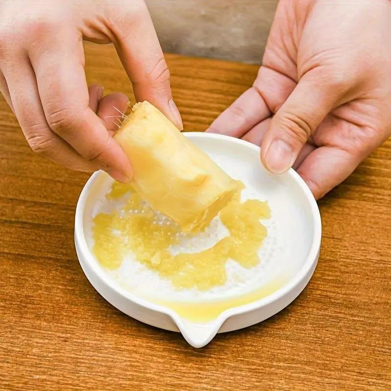 Ceramic Handheld Ginger Garlic Grater Mini Mortar Spice Tool Kitchen Zester Citrus Fruit Grating Plate Nonstick Small Size Easy 