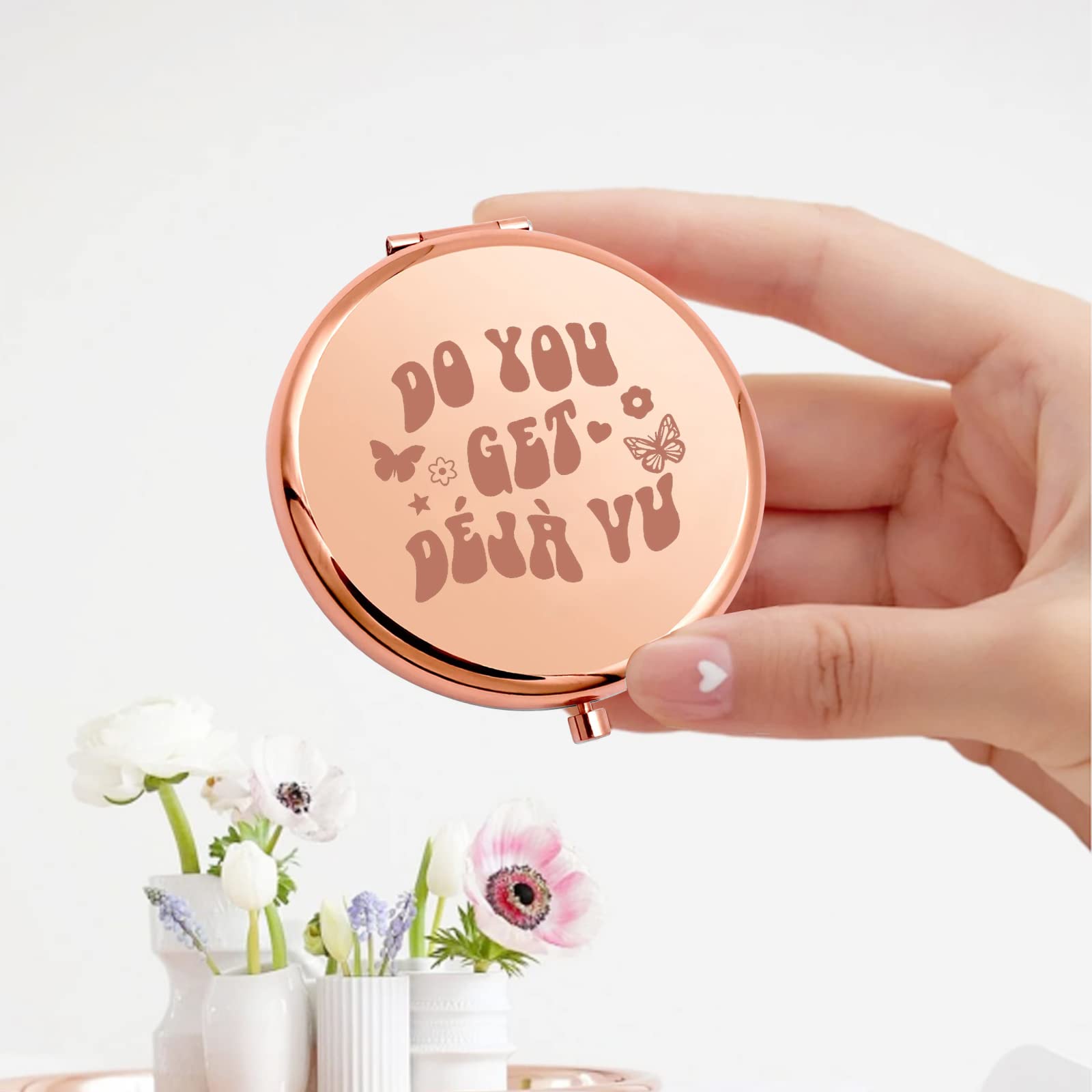 Keychin Music Album Pocket Mirror Singer Fans Gifts Do You Get Deja Vu Music Song Lyrics Compact Makeup Mirror For Women Girls T
