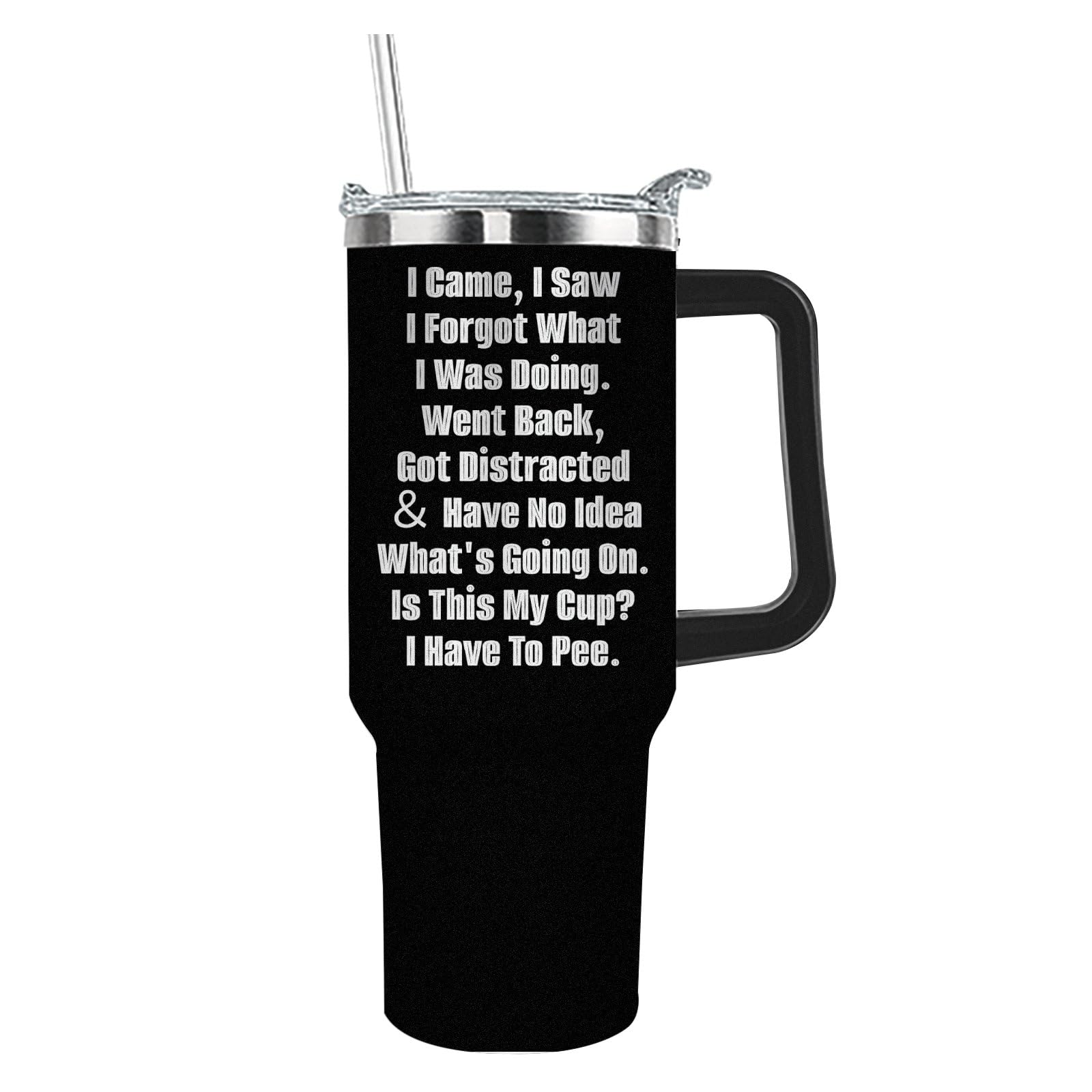 Adimidy I Came I Saw I Forgot What I Was Doing Tumbler 40oz Tumbler with Handle Insulated Tumbler with Lids and Straws Birthday 